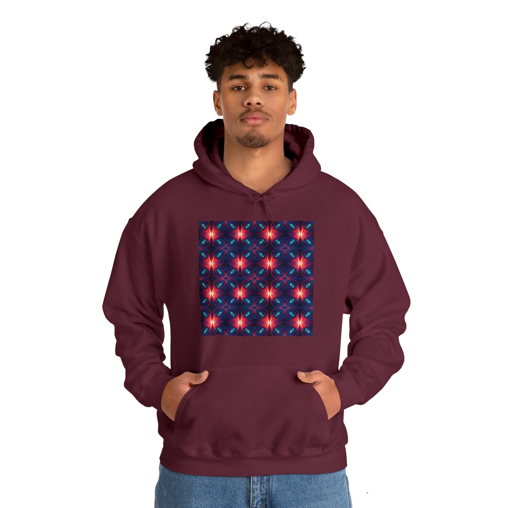 Unisex Heavy Blend™ Hooded Sweatshirt - Abstract Neon Designs 04