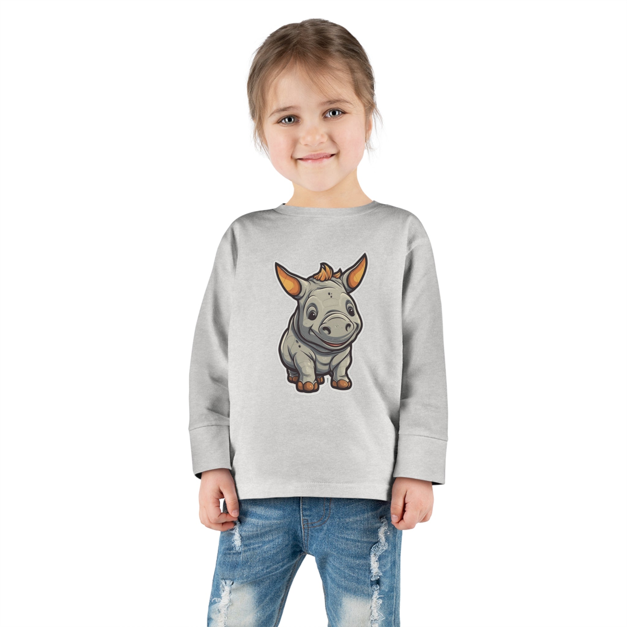 Toddler Long Sleeve Tee - Rhinoceros Calf