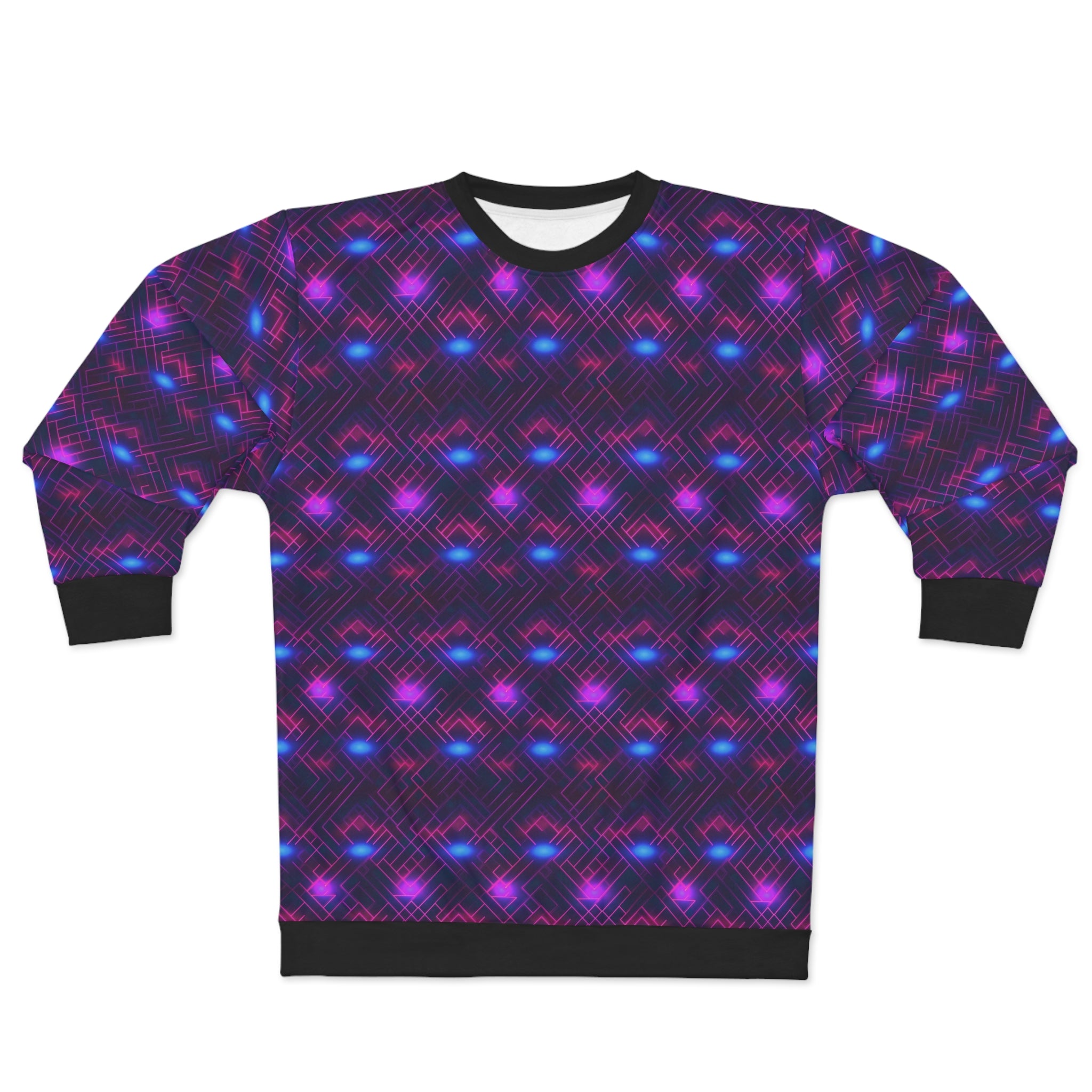 Unisex Sweatshirt (AOP) - Seamless Synthwave Designs 02