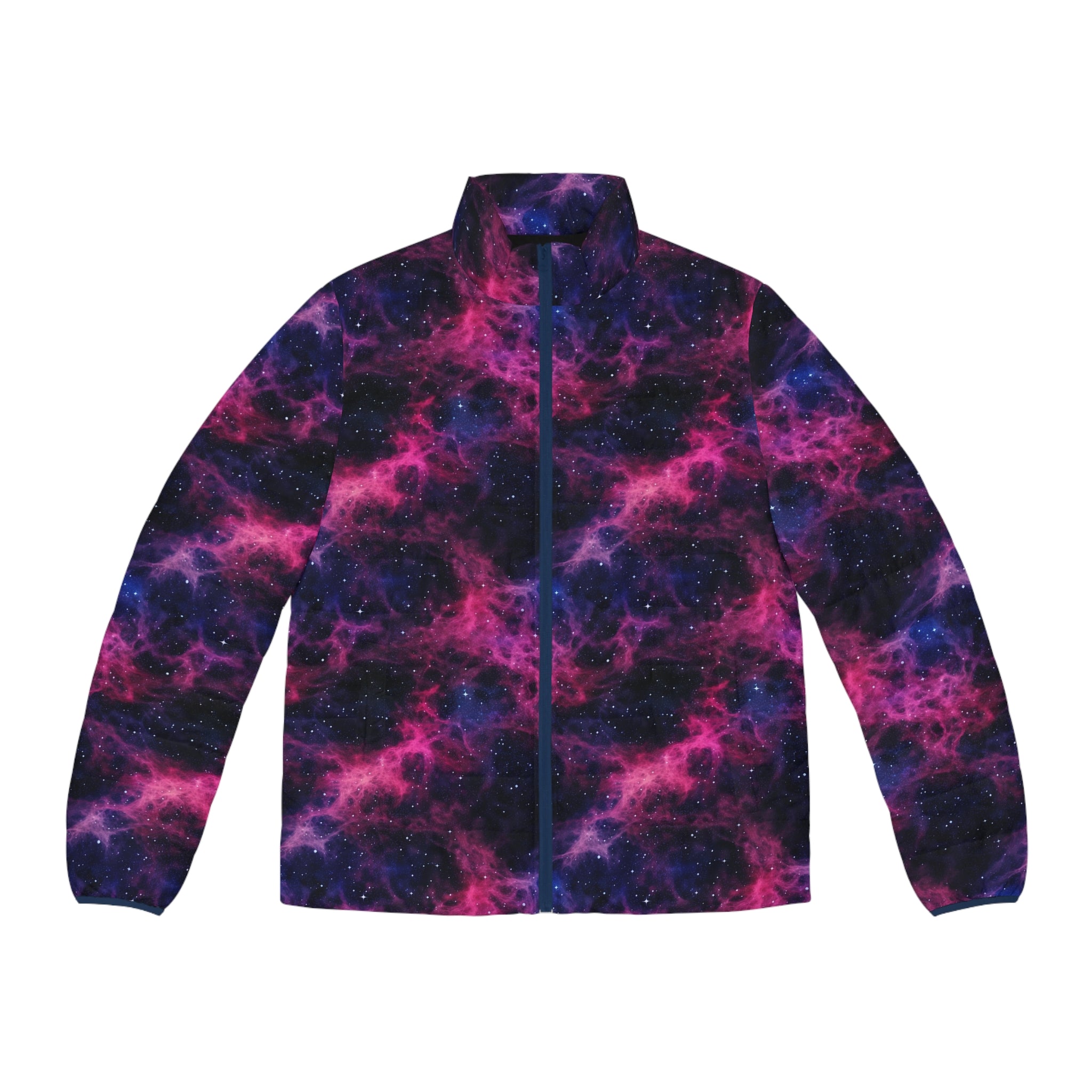 Men's Puffer Jacket (AOP) - Digital Galaxies 02