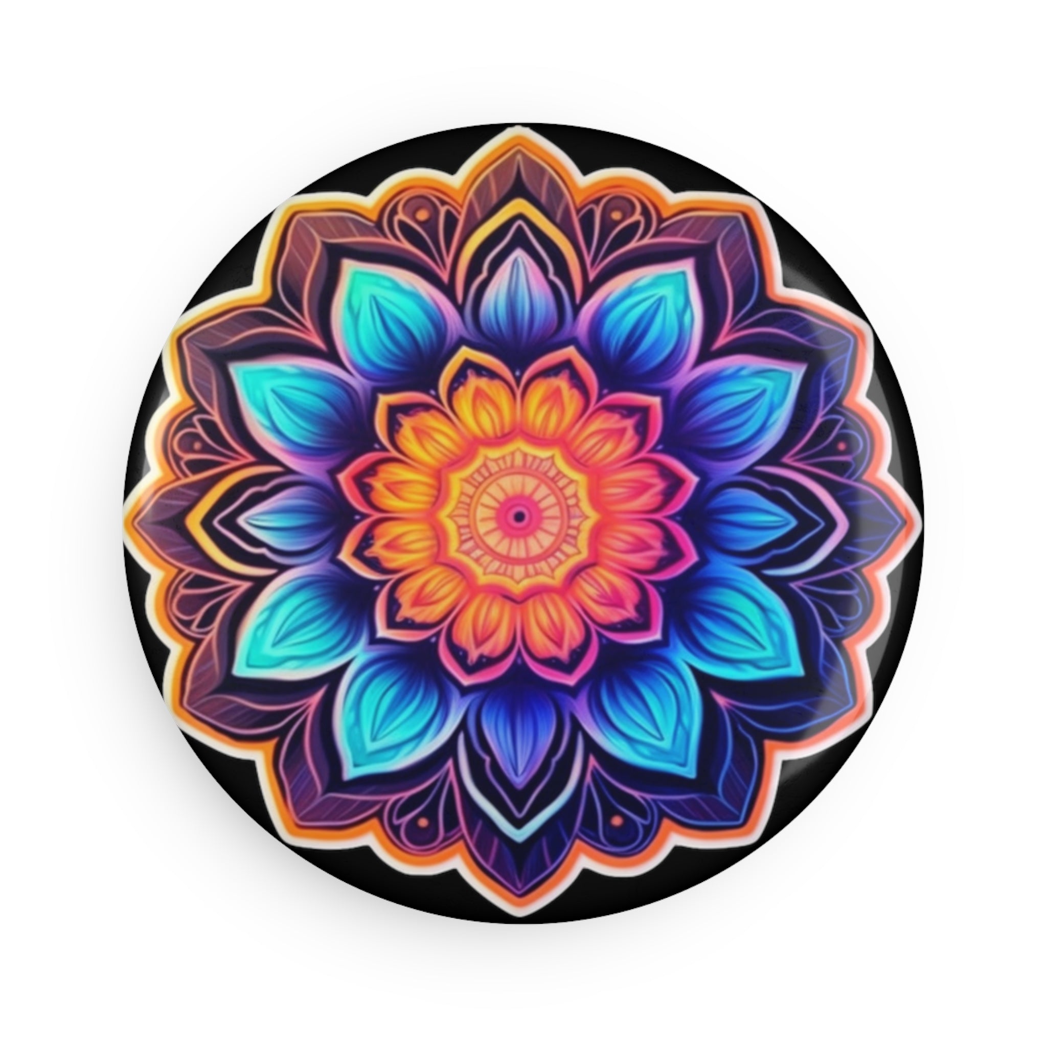 Button Magnet, Round (1 & 10 pcs) - Mandalas 22