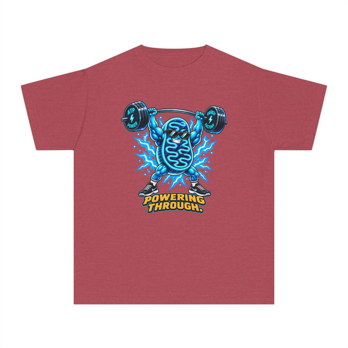 Mitochondria Powerhouse, a Science design, on a youth midweight cotton tee