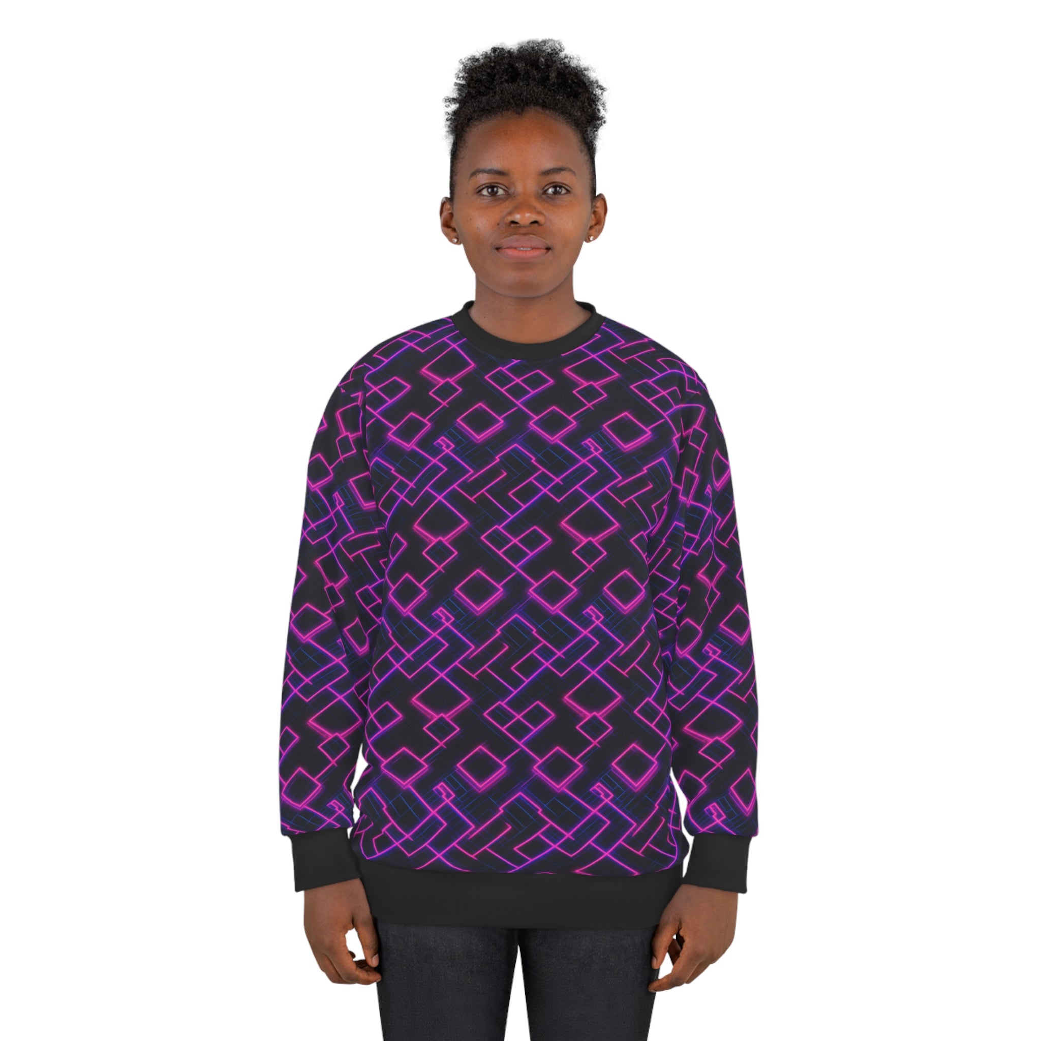 Unisex Sweatshirt (AOP) - Seamless Synthwave Designs 04