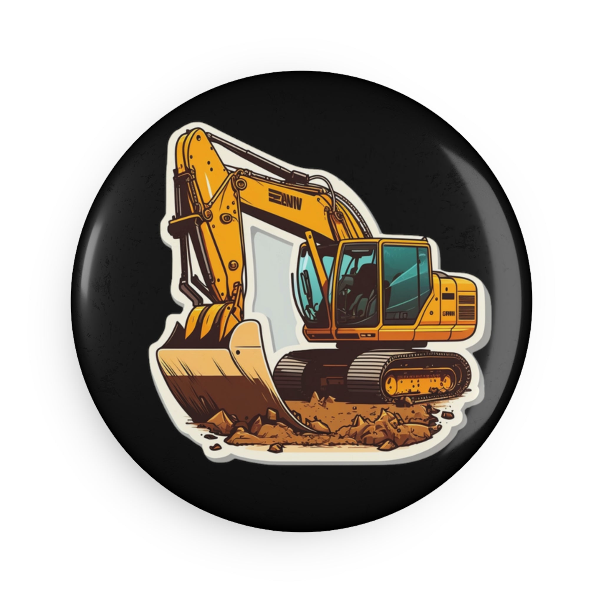 Button Magnet, Round (1 & 10 pcs) - Excavator