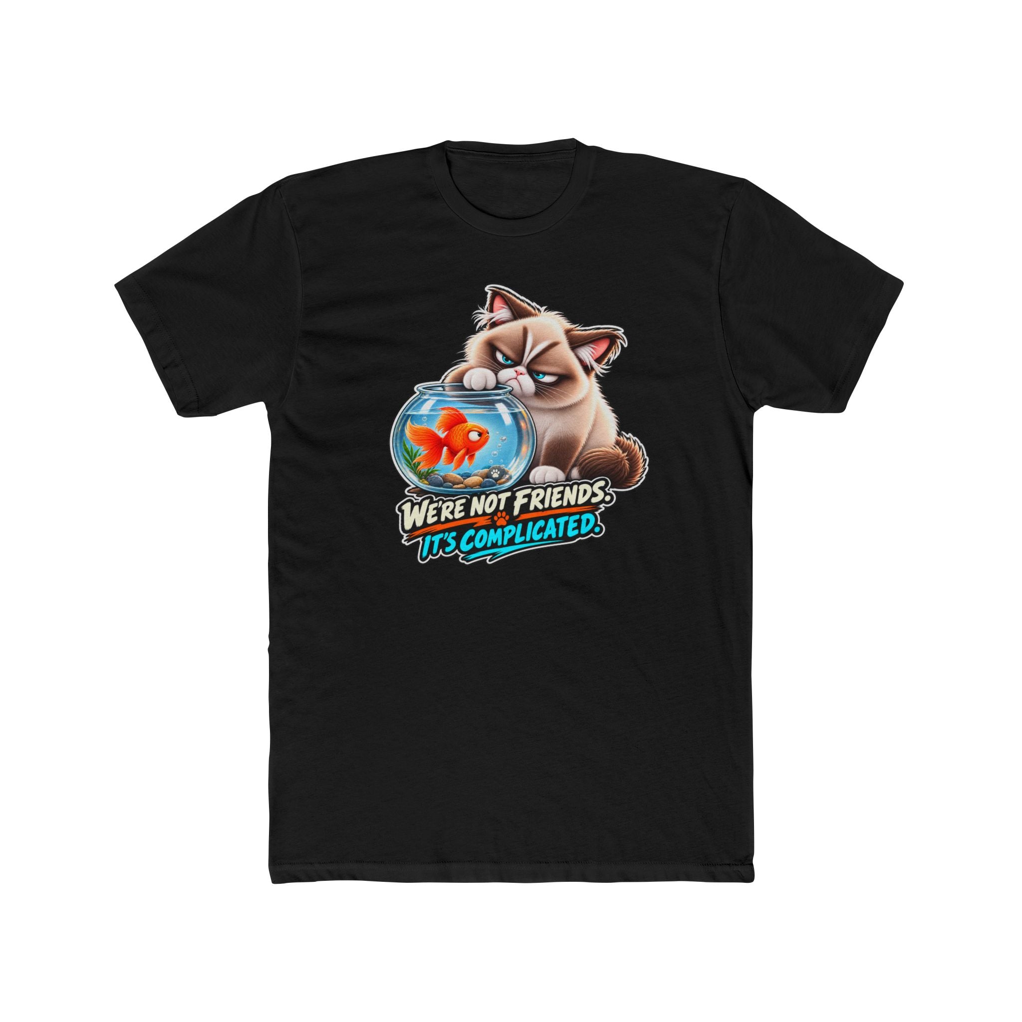 Men's Cotton Crew Tee - Grumpy Cats Collection - Fish Friend