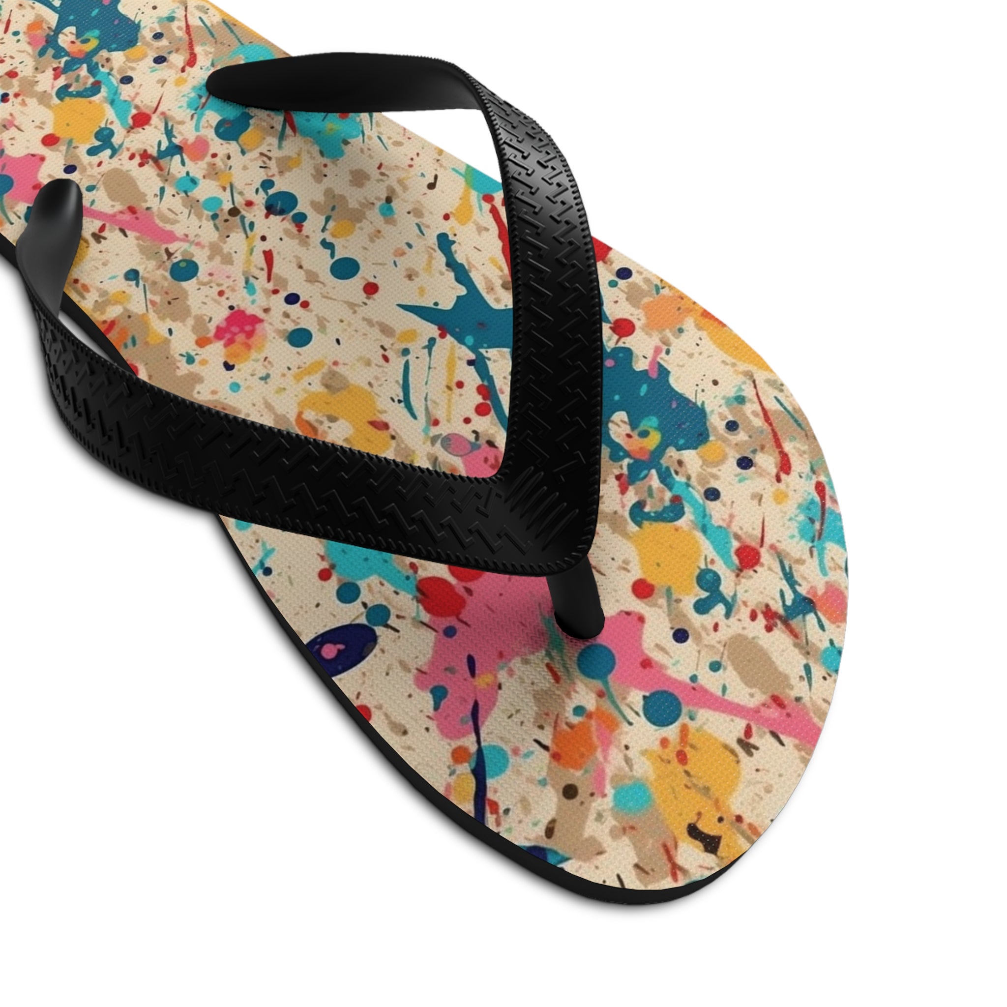 Unisex Flip-Flops (AOP) - Seamless Color Splatter Designs 05