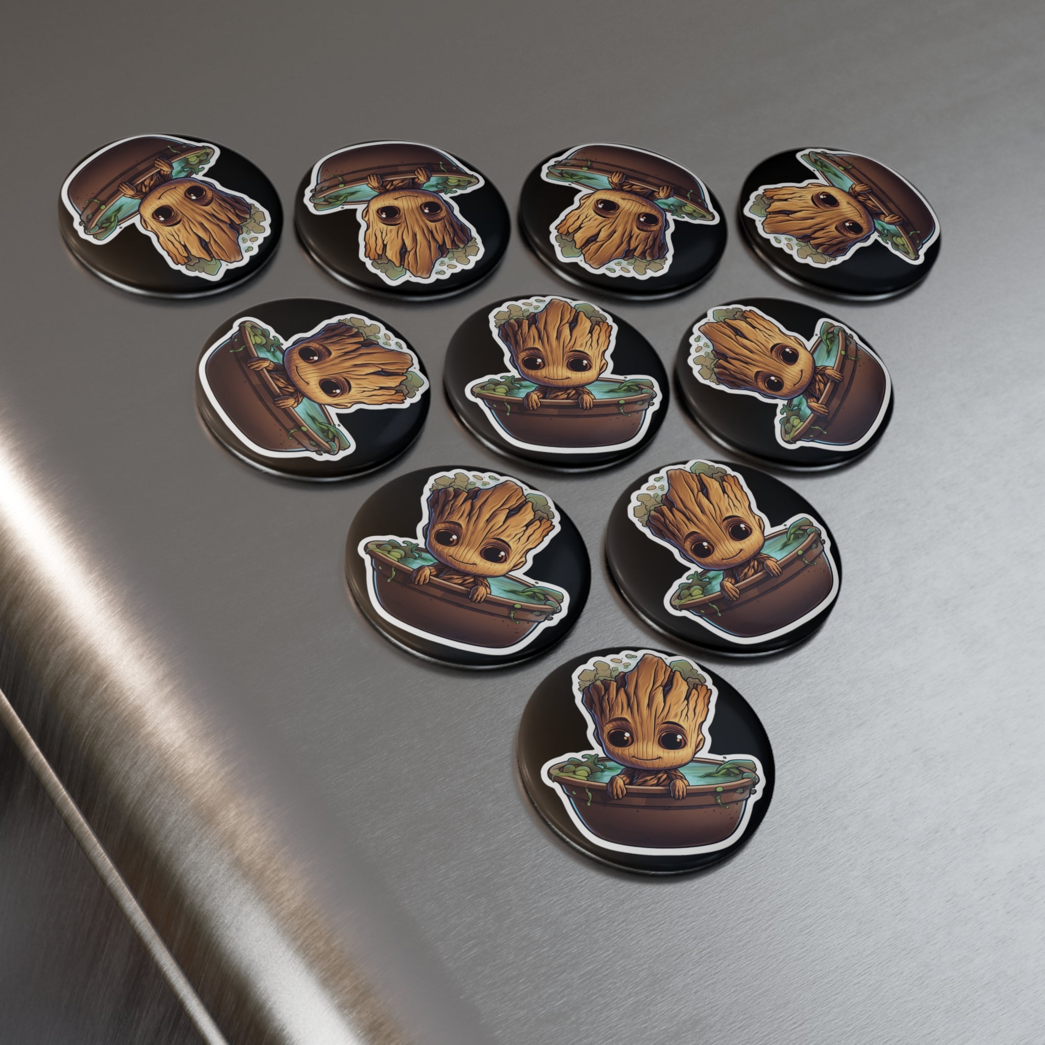 Button Magnet, Round (1 & 10 pcs) - Baby Groot 02