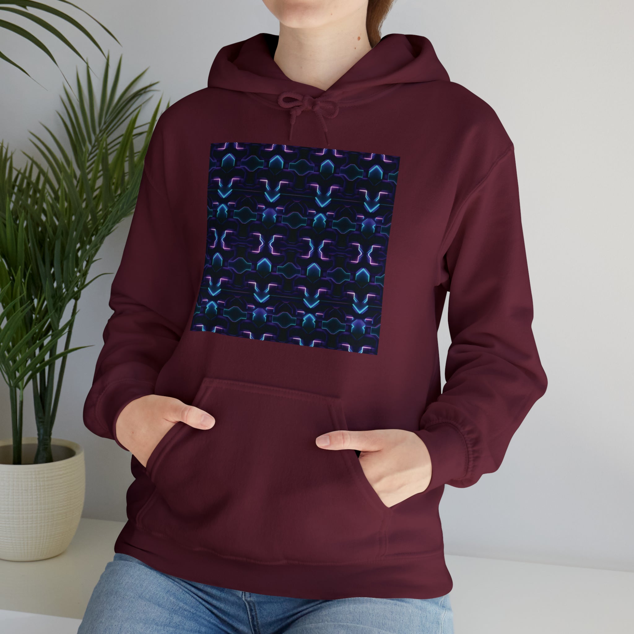 Unisex Heavy Blend™ Hooded Sweatshirt - Abstract Neon Designs 06