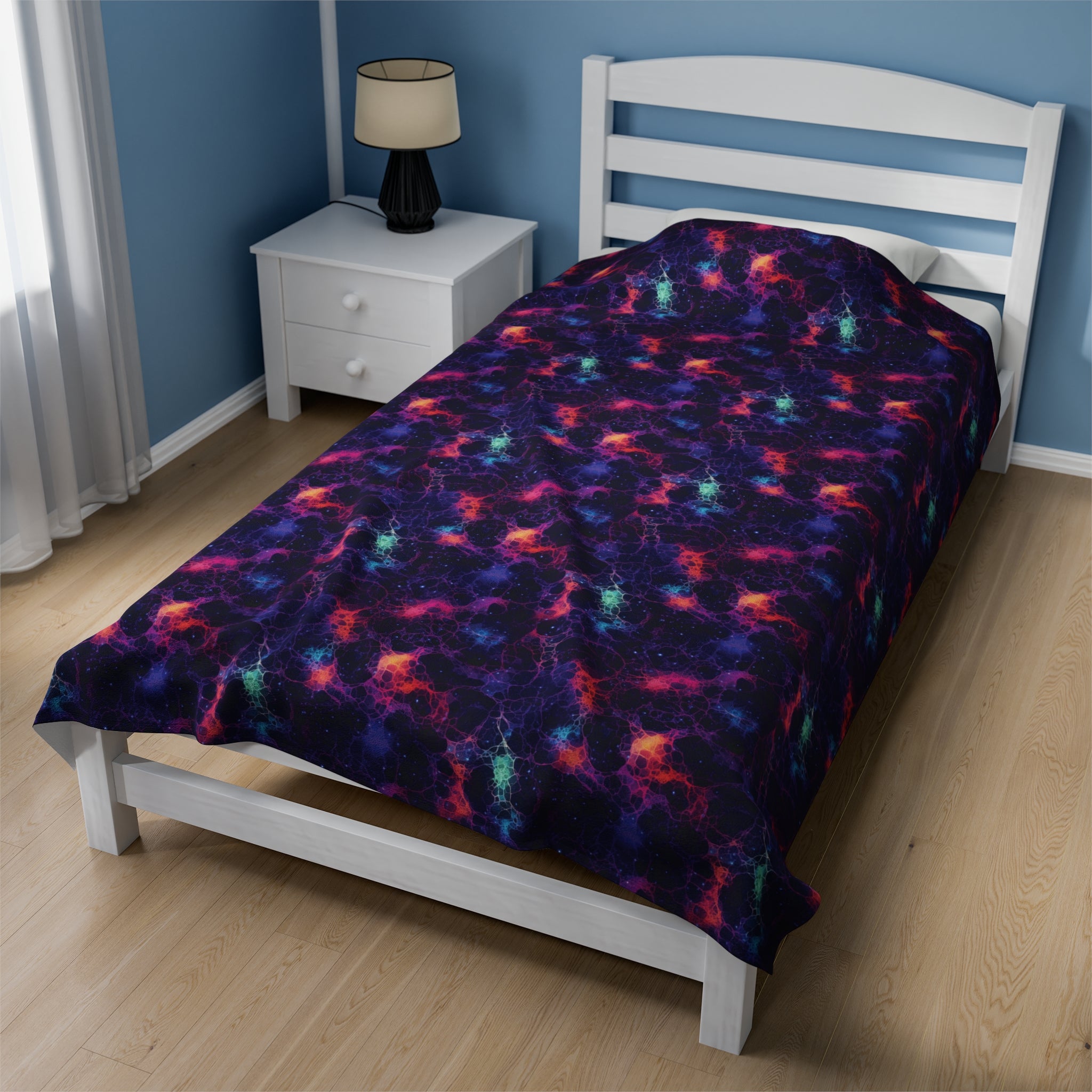 Velveteen Plush Blanket (AOP) - Fantasy Galaxies 08