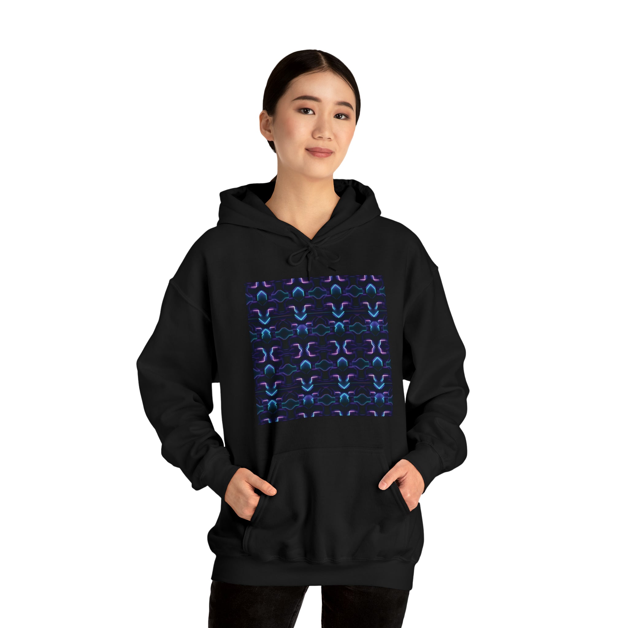 Unisex Heavy Blend™ Hooded Sweatshirt - Abstract Neon Designs 06