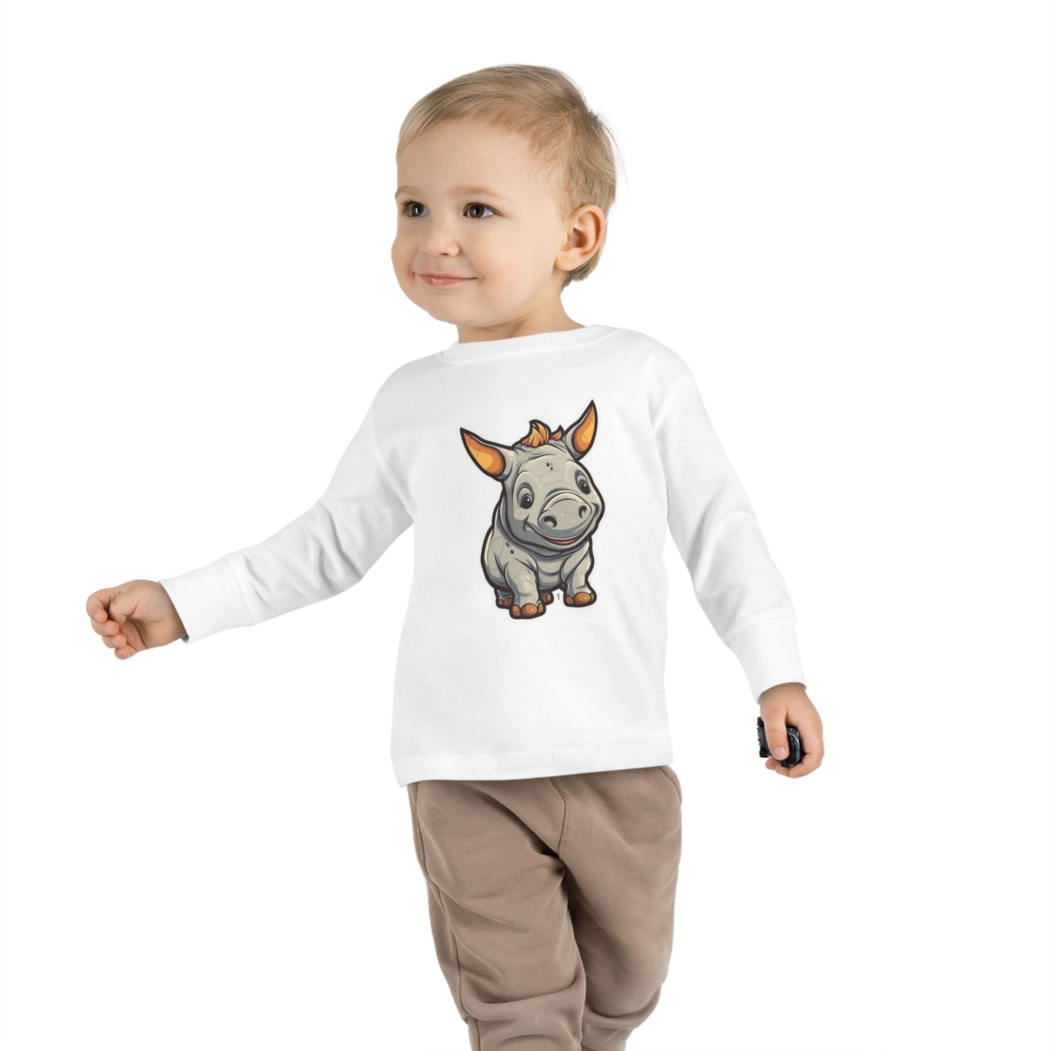 Toddler Long Sleeve Tee - Rhinoceros Calf