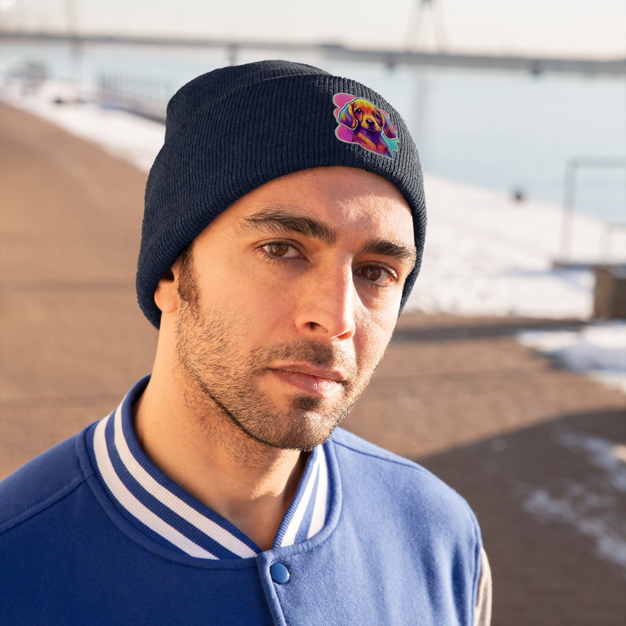 Knit Beanie - Puppy Pop Art 06