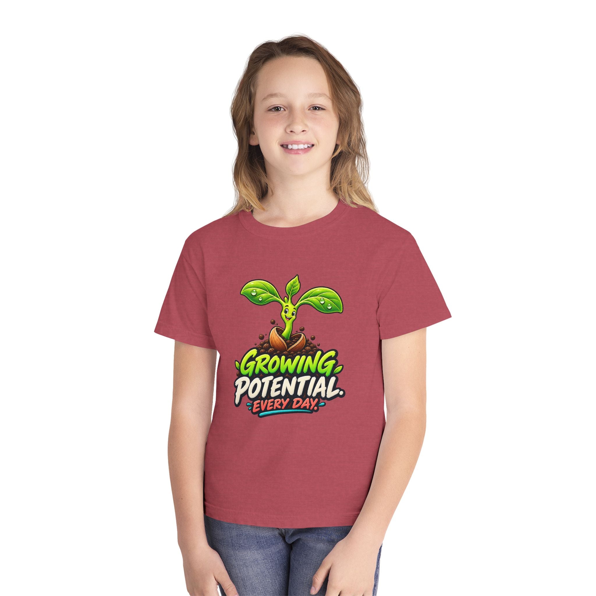 Youth Midweight Cotton Tee - Growing Seedling