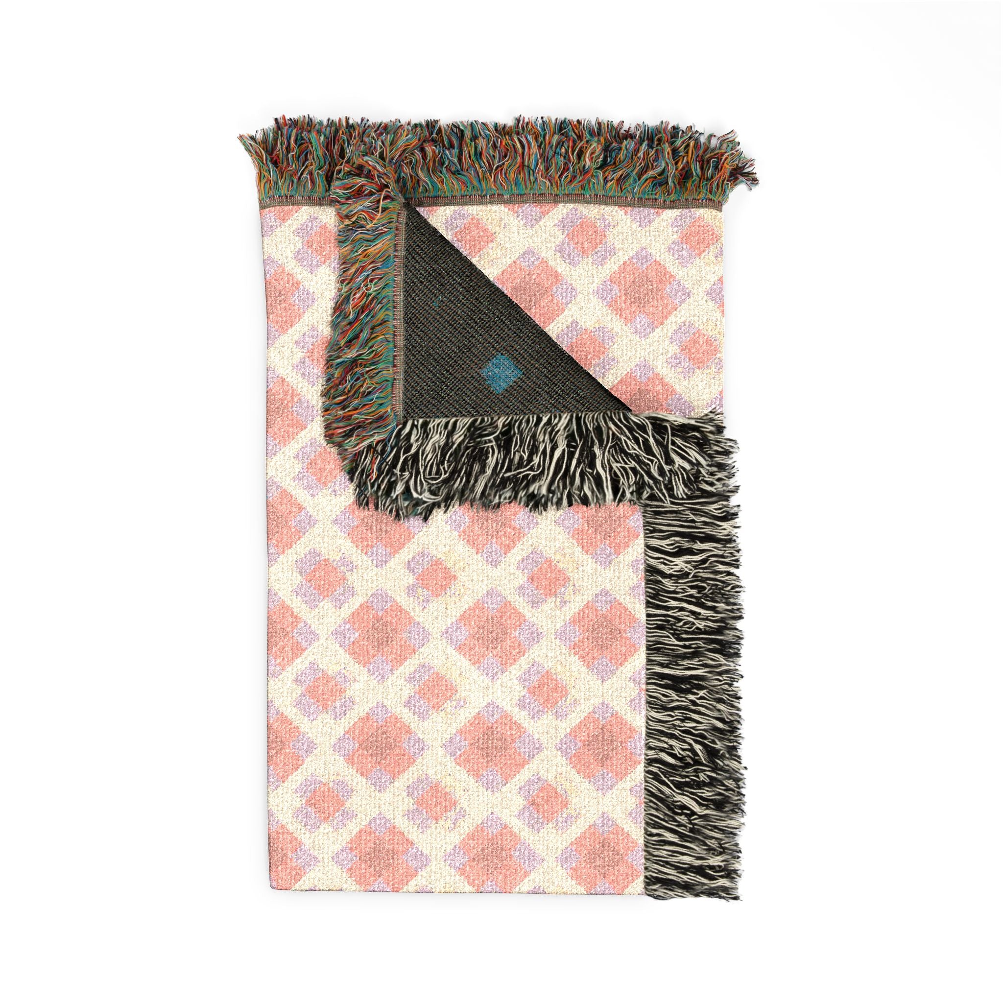 Woven Throw Blanket — Reversible Cozy Check Pattern for Living Room & Cabin - Design 02