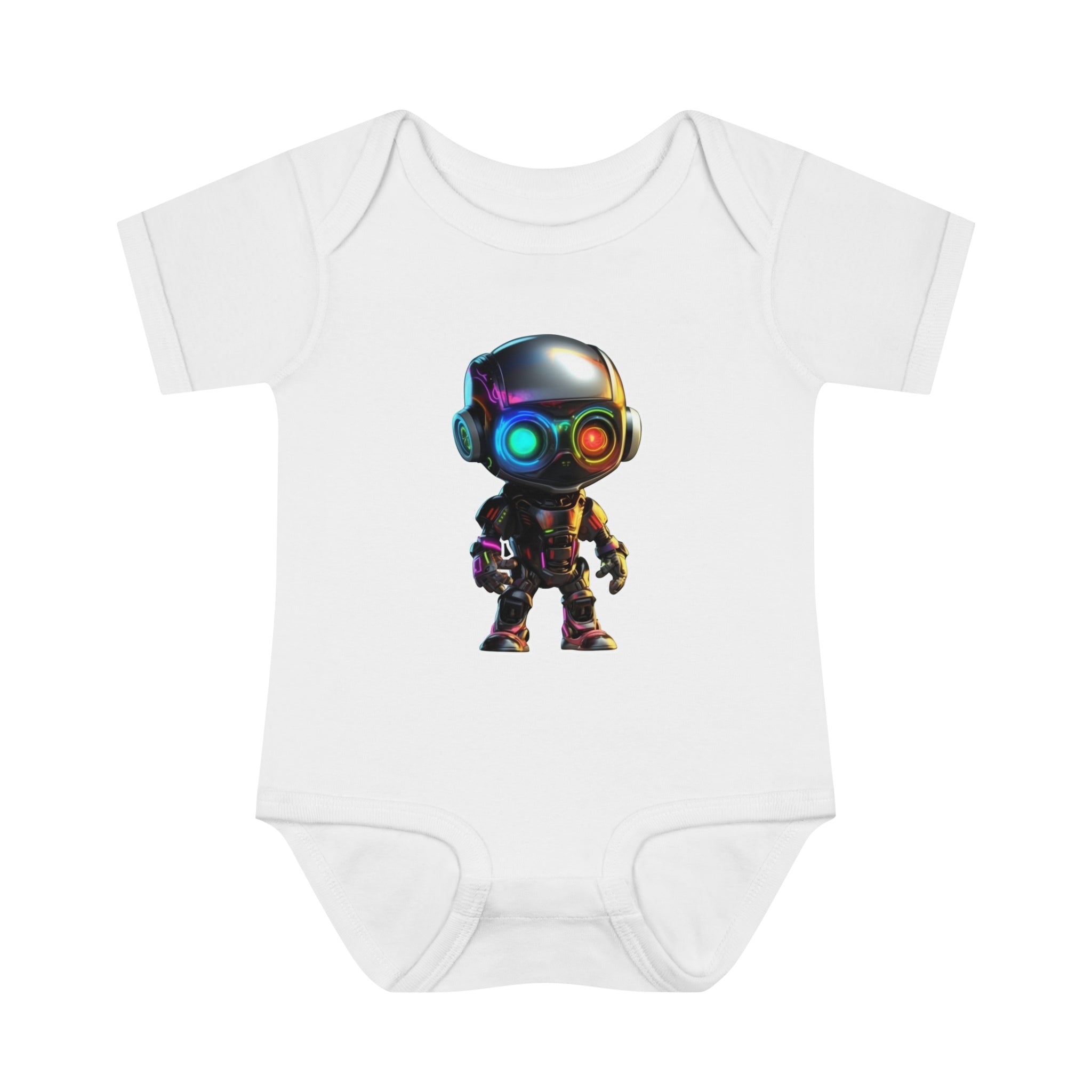 Infant Baby Rib Bodysuit - Byte, Robot Pop Art 06