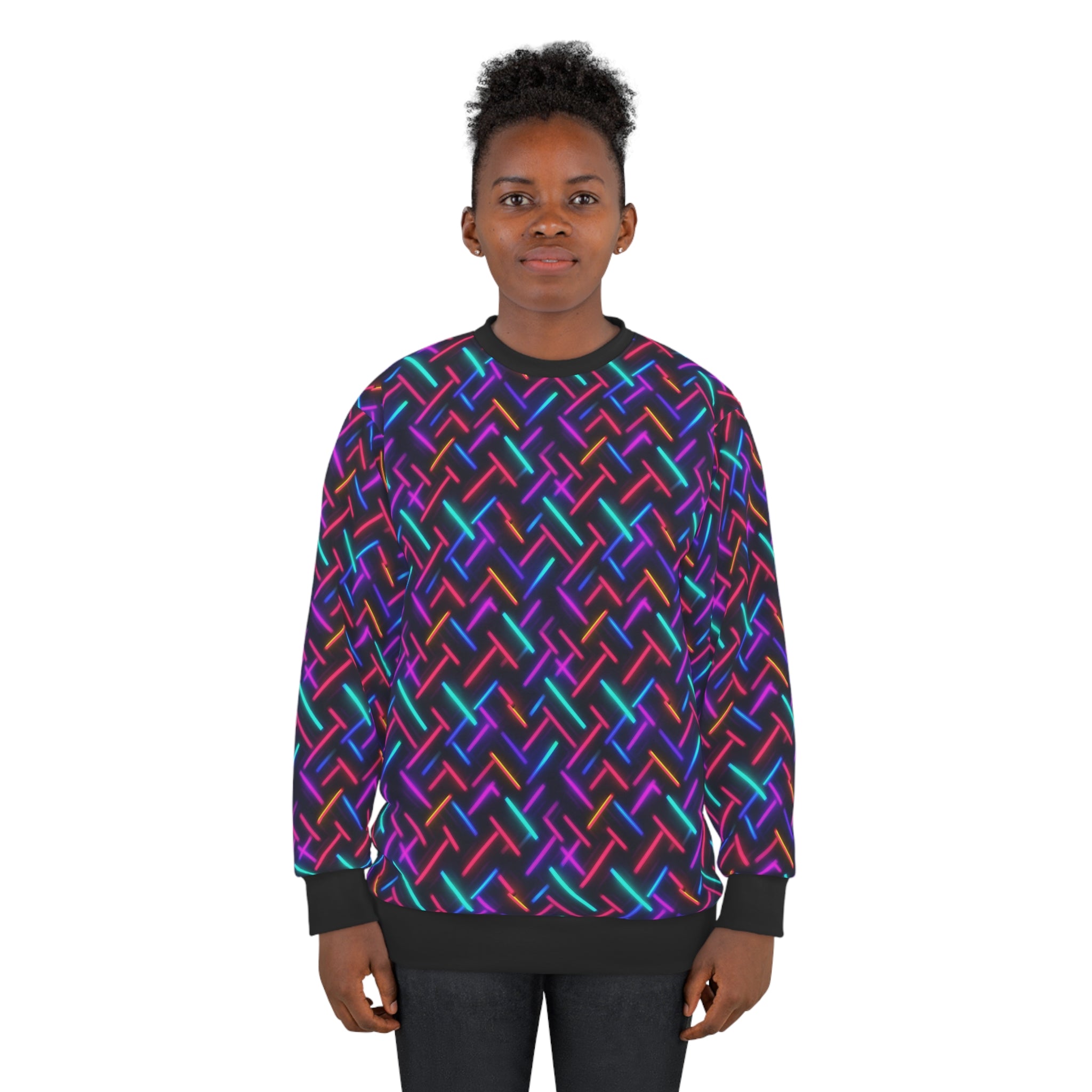 Unisex Sweatshirt (AOP) - Seamless Neon Designs 05