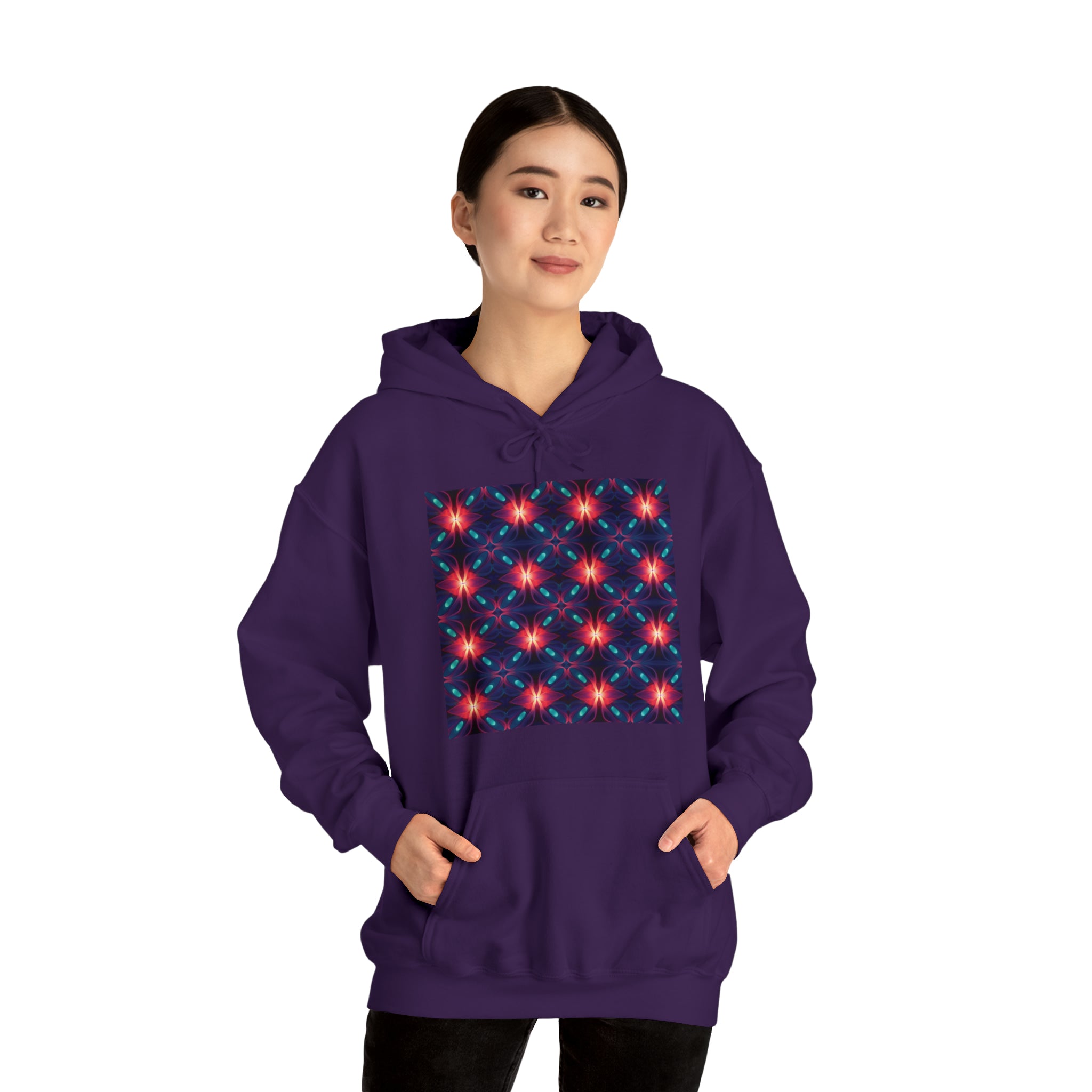Unisex Heavy Blend™ Hooded Sweatshirt - Abstract Neon Designs 04