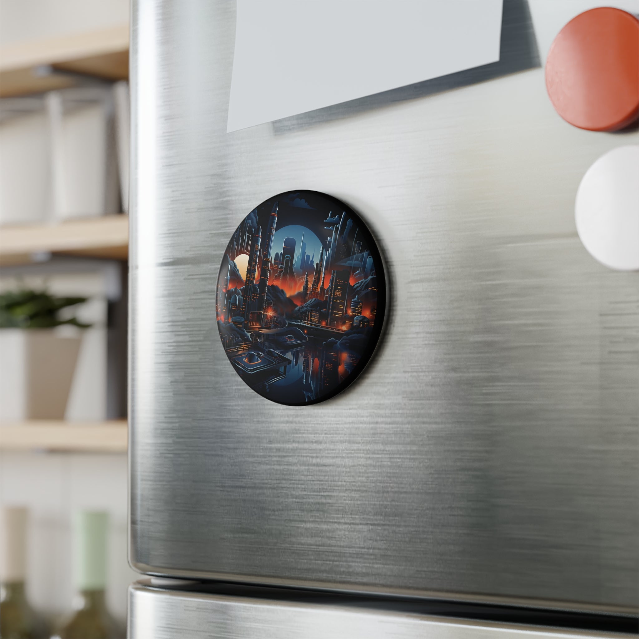 Button Magnet, Round (1 & 10 pcs) - Isometric City Designs 34