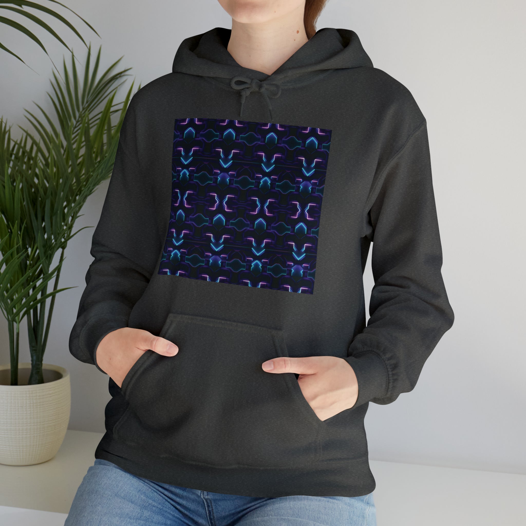 Unisex Heavy Blend™ Hooded Sweatshirt - Abstract Neon Designs 06