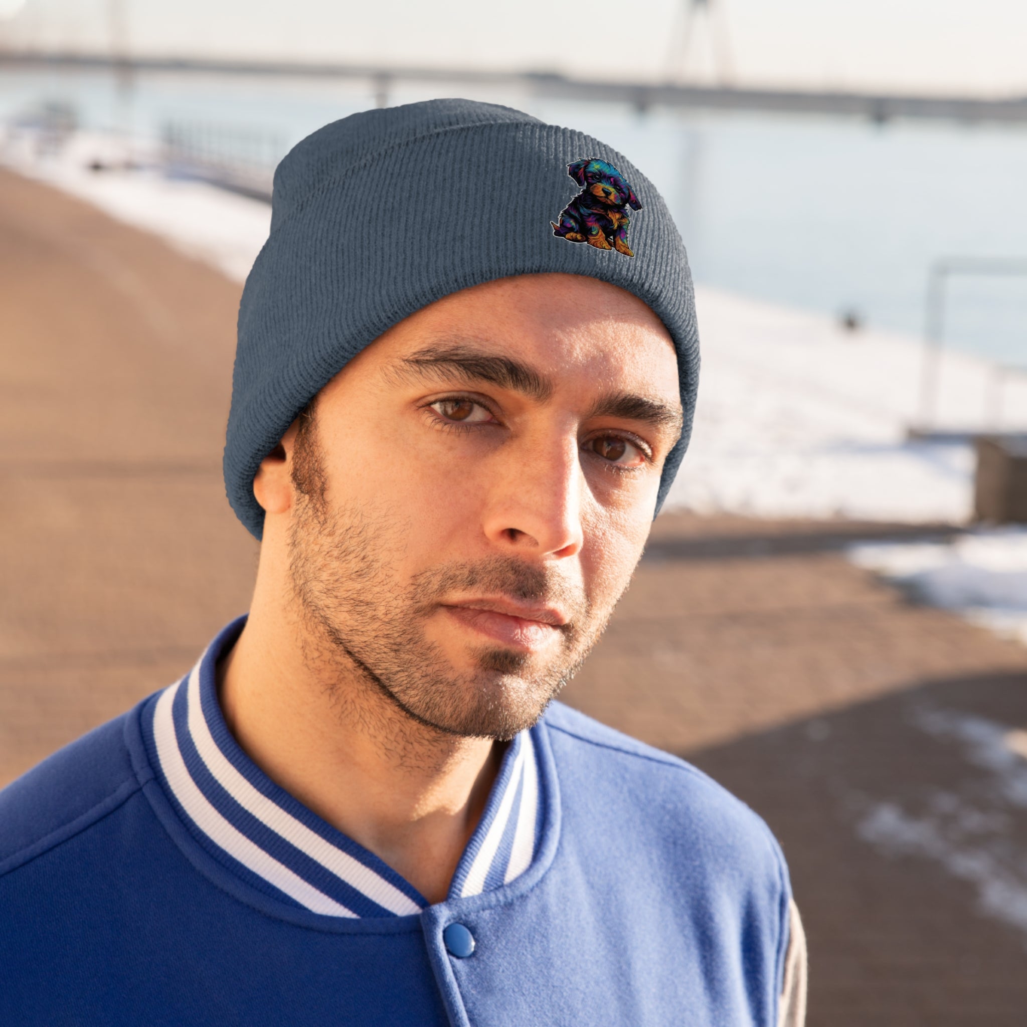 Knit Beanie - Puppy Pop Art 04