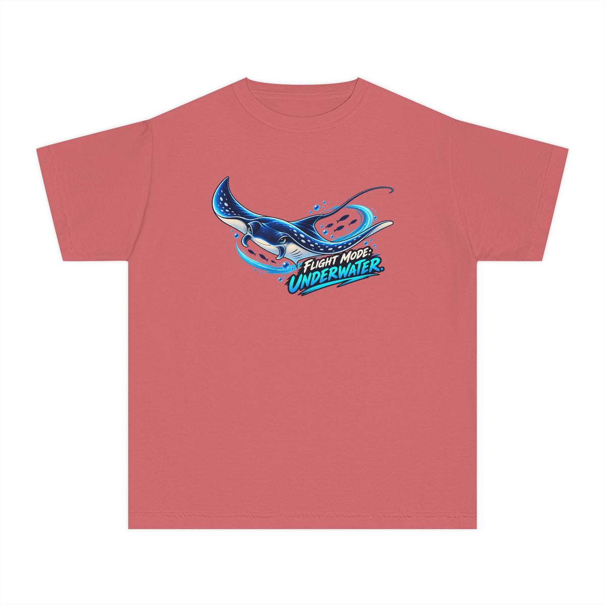 Manta Ray Flying Underwater, a Science design, on a youth midweight cotton tee