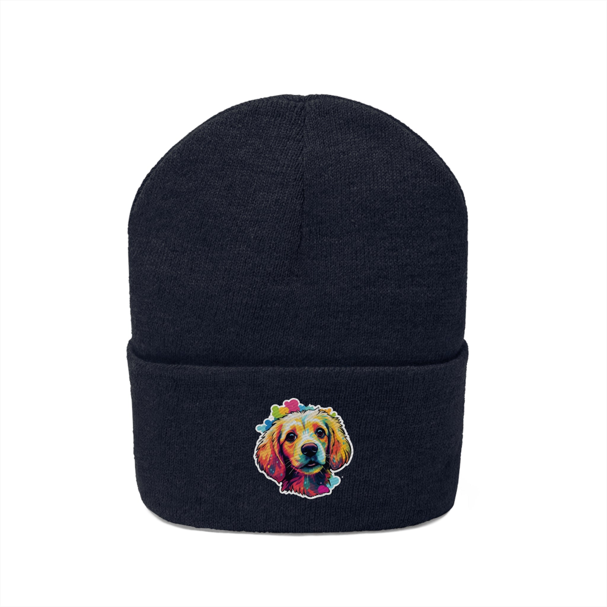 Knit Beanie - Puppy Pop Art 07