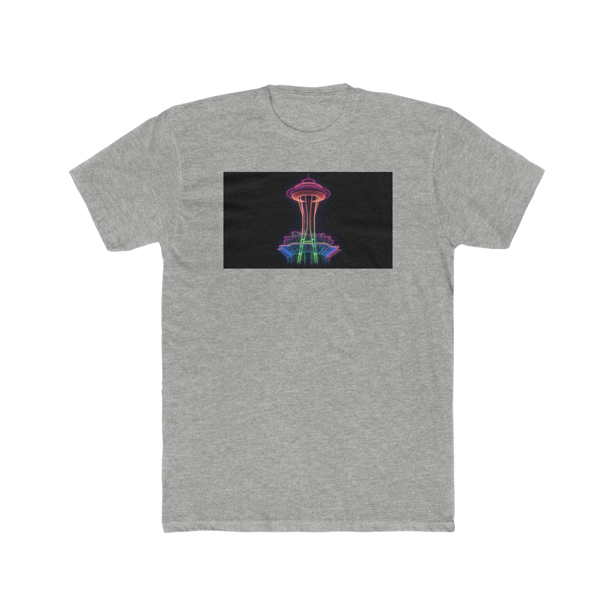 Men's Cotton Crew Tee - Fantasy Art - Space Needle