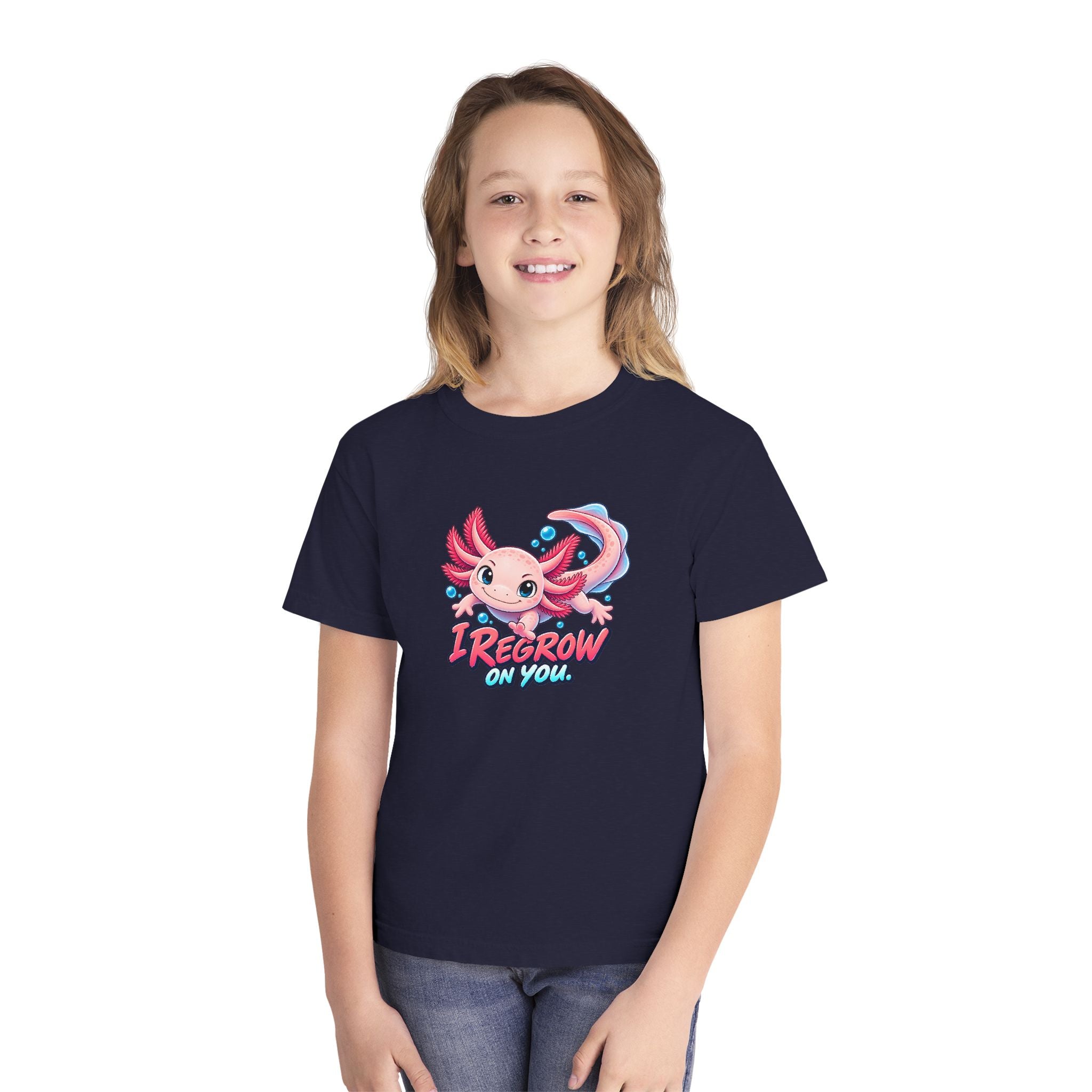 Youth Midweight Cotton Tee - Axolotl