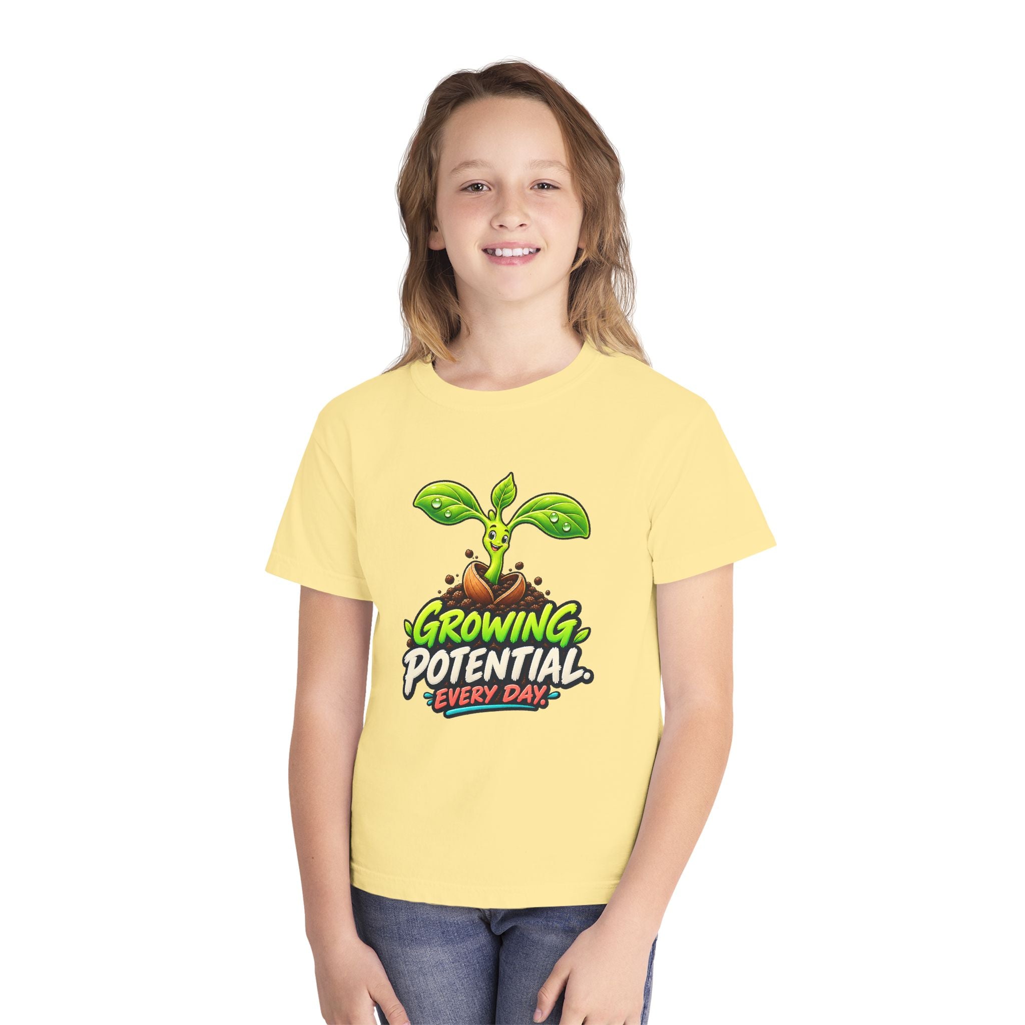 Youth Midweight Cotton Tee - Growing Seedling