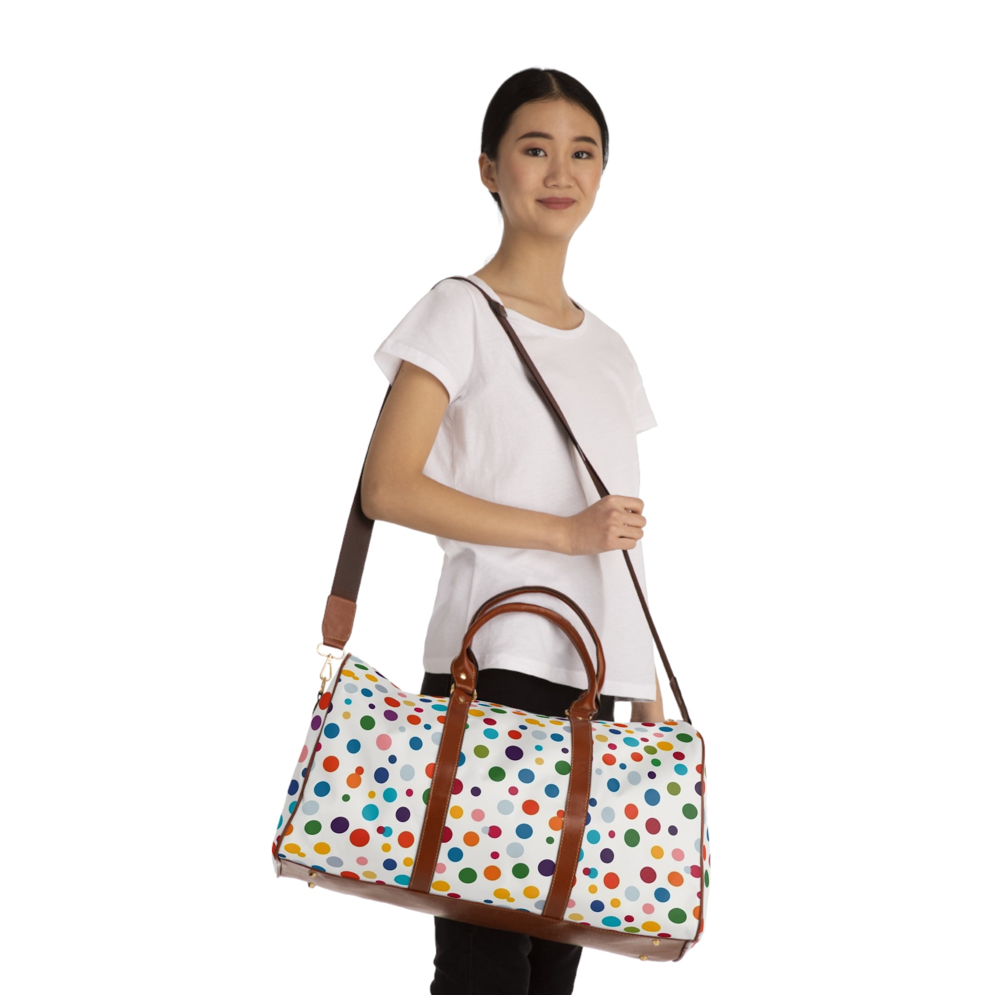Waterproof Travel Bag (AOP) - Polka Dots Design 02