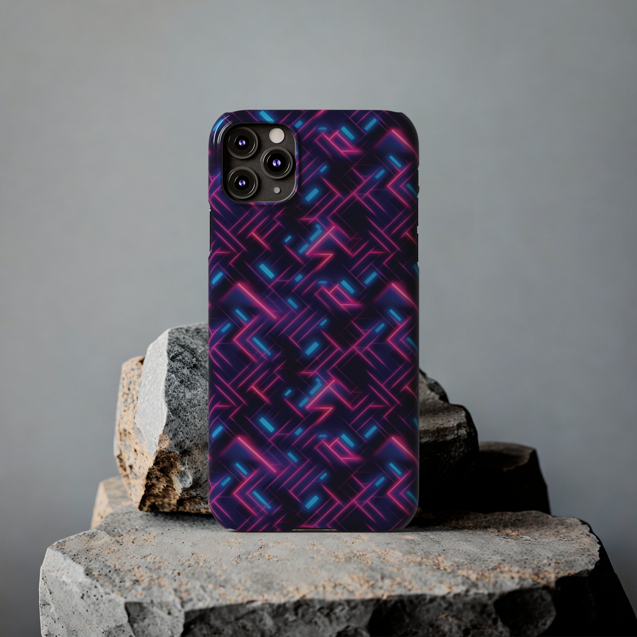 Slim Phone Cases (AOP) - Seamless Synthwave Designs 02