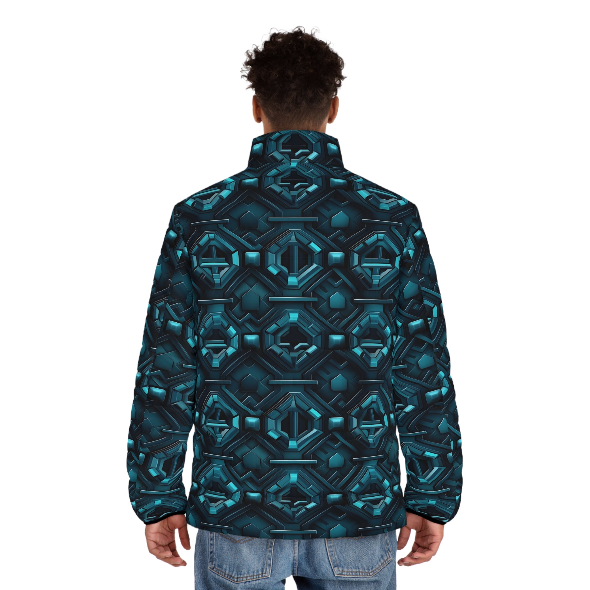 Men's Puffer Jacket (AOP) - Abstract Designs 11