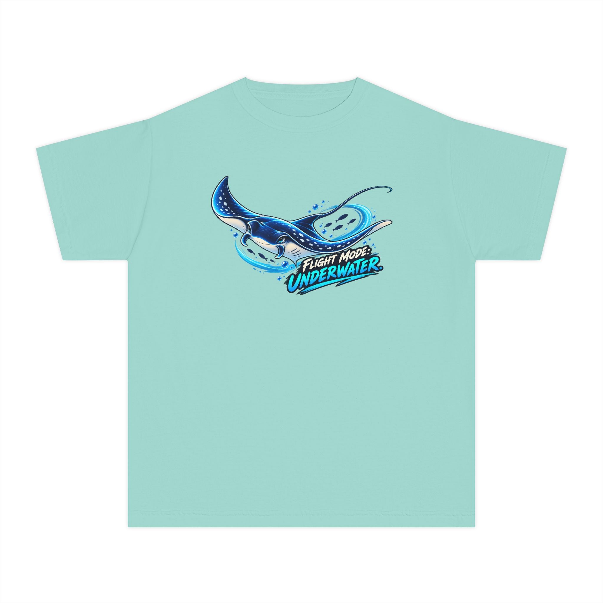Youth Midweight Cotton Tee - Manta Ray