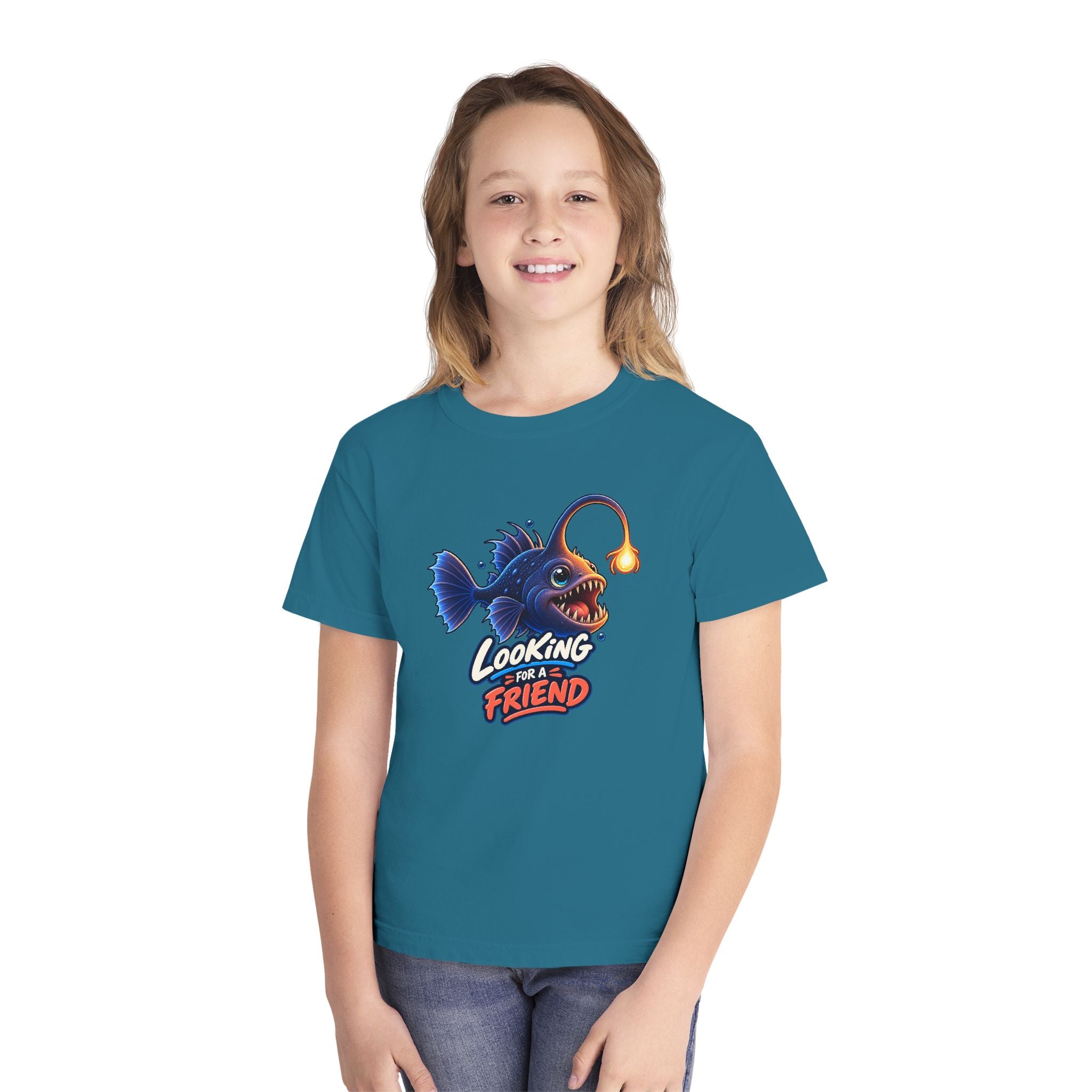 Youth Midweight Cotton Tee - Science collection - Angler Fish looking for a Friend