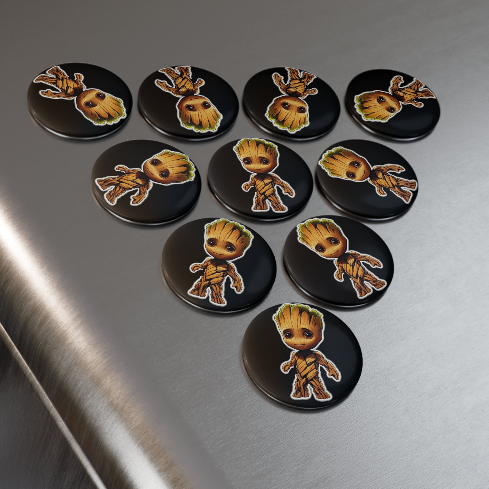 Button Magnet, Round (1 & 10 pcs) - Baby Groot 07