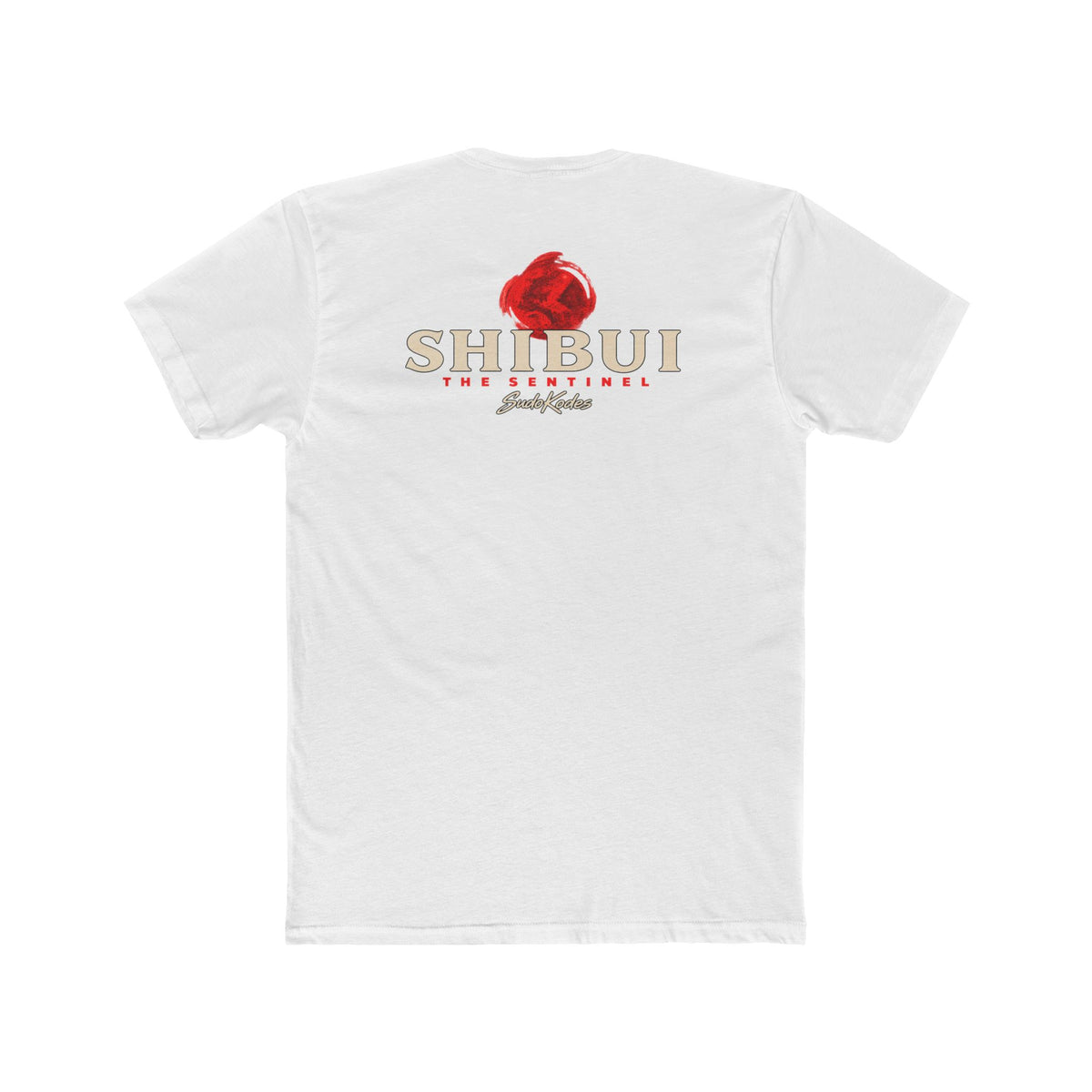 The Sentinel, a Shibui design, on a men's cotton crew tee
