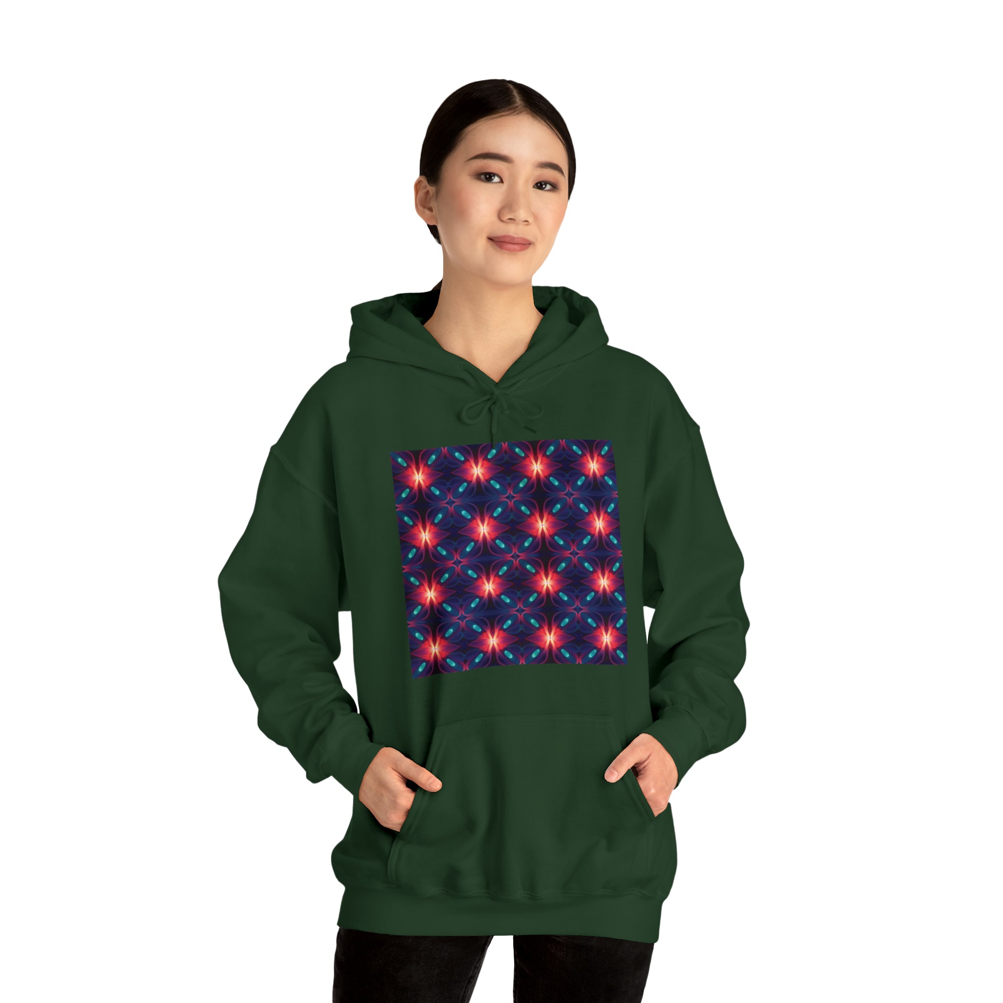 Unisex Heavy Blend™ Hooded Sweatshirt - Abstract Neon Designs 04