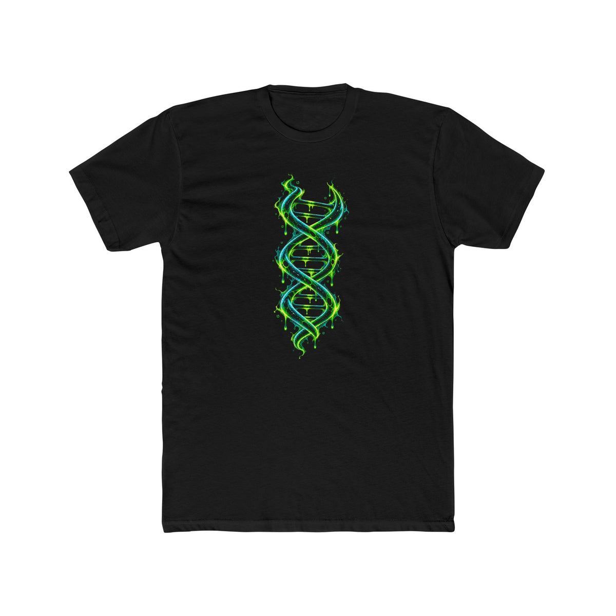 Men's Cotton Crew Tee - Science collection - Glowing DNA