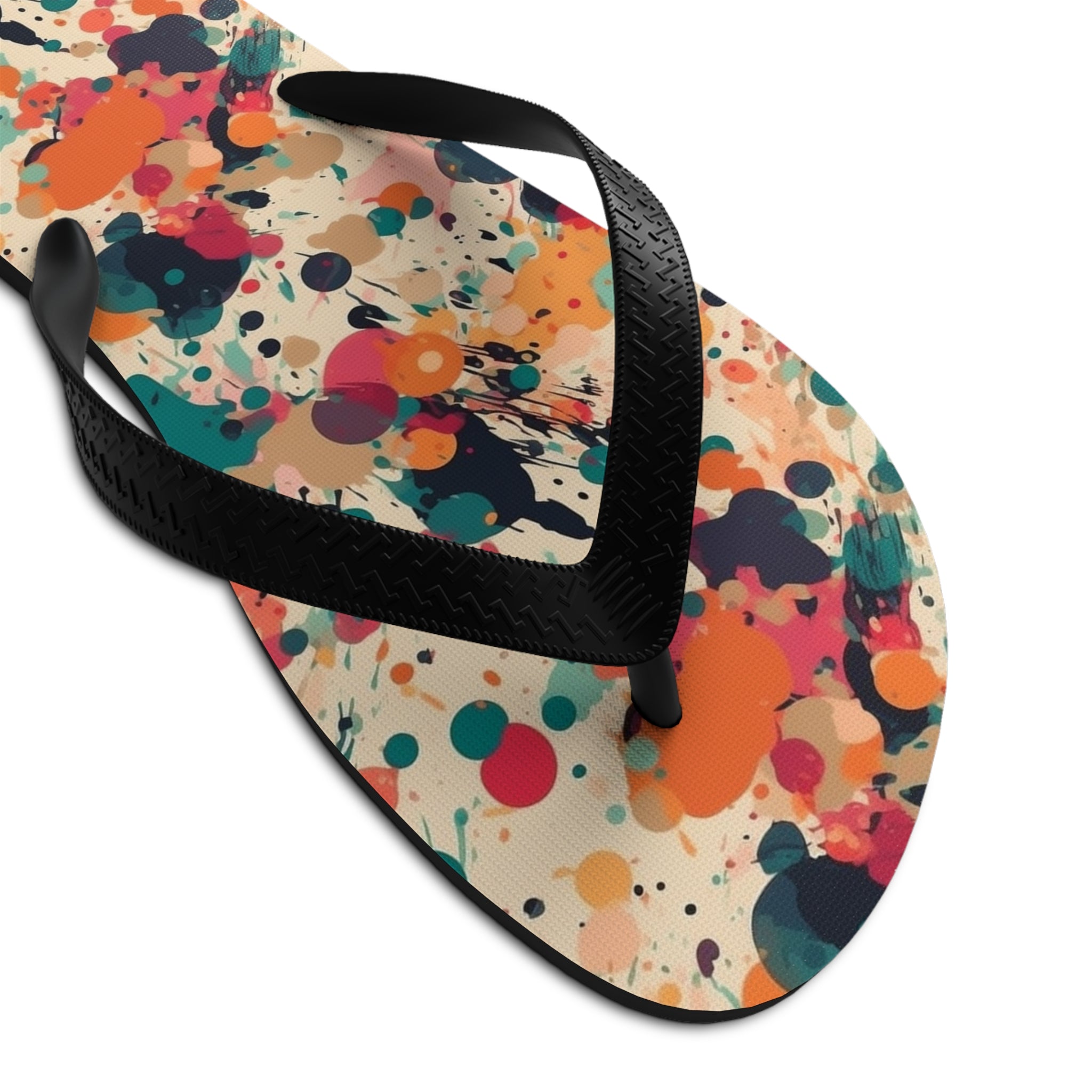 Unisex Flip-Flops (AOP) - Seamless Color Splatter Designs 04