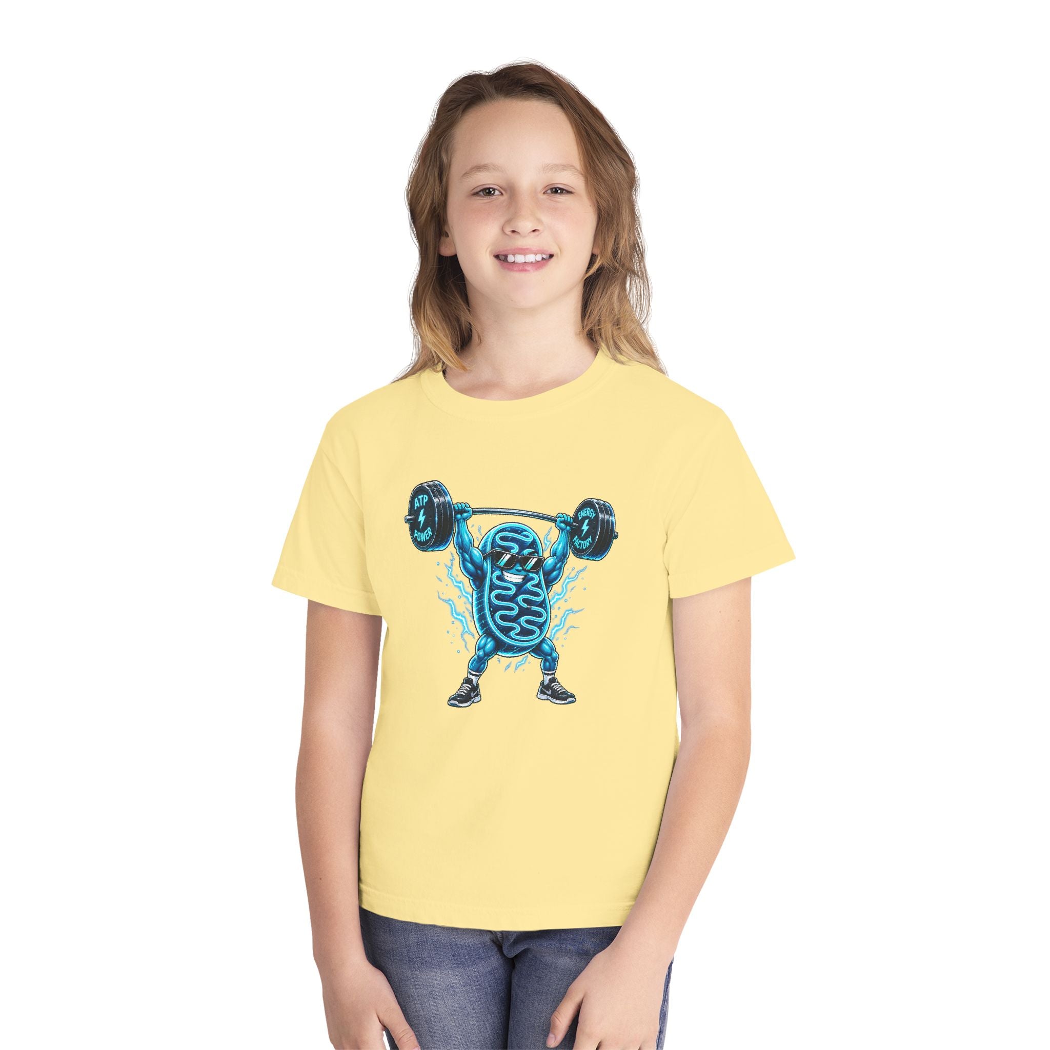 Youth Midweight Cotton Tee - Mitochondria Powerhouse