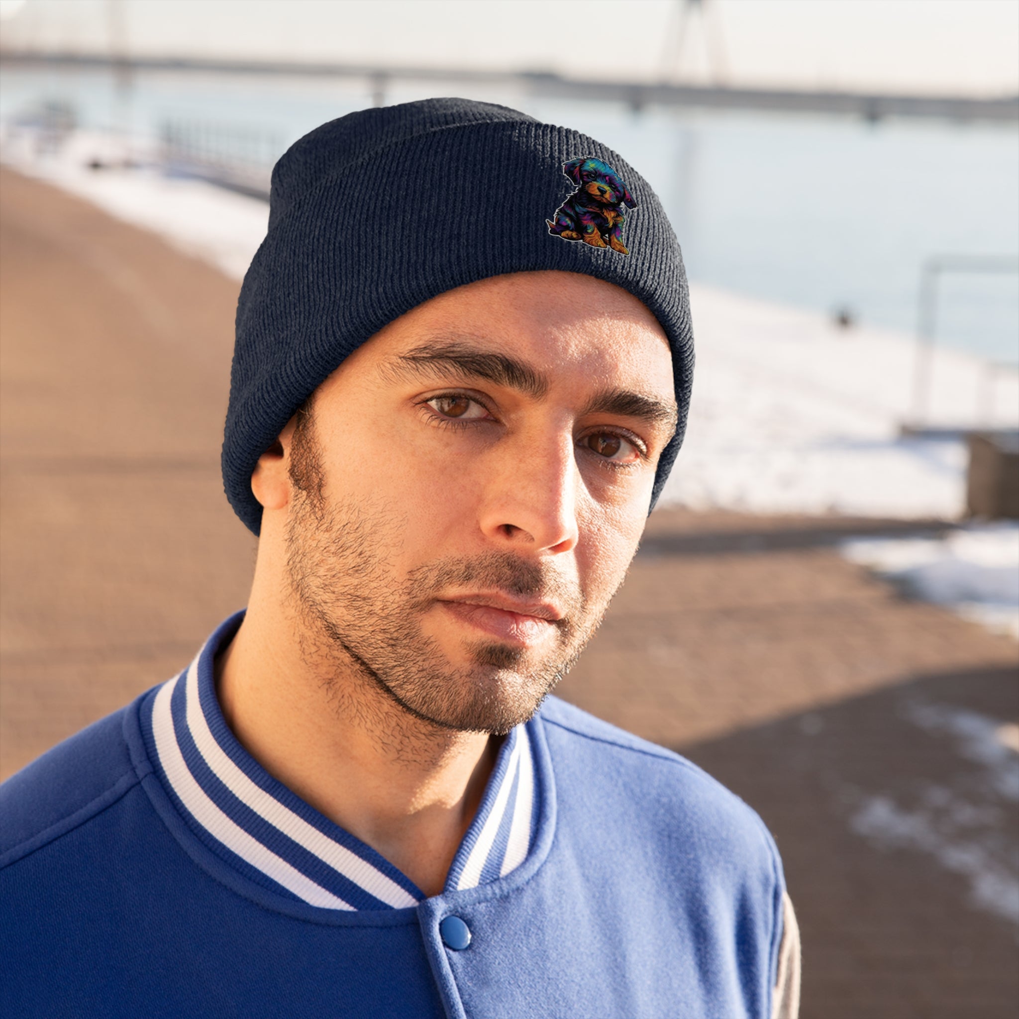 Knit Beanie - Puppy Pop Art 04