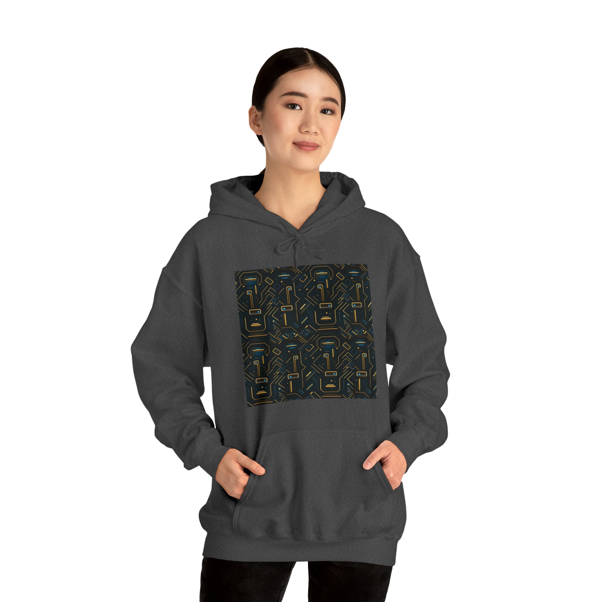 Unisex Heavy Blend™ Hooded Sweatshirt - Abstract Neon Designs 05