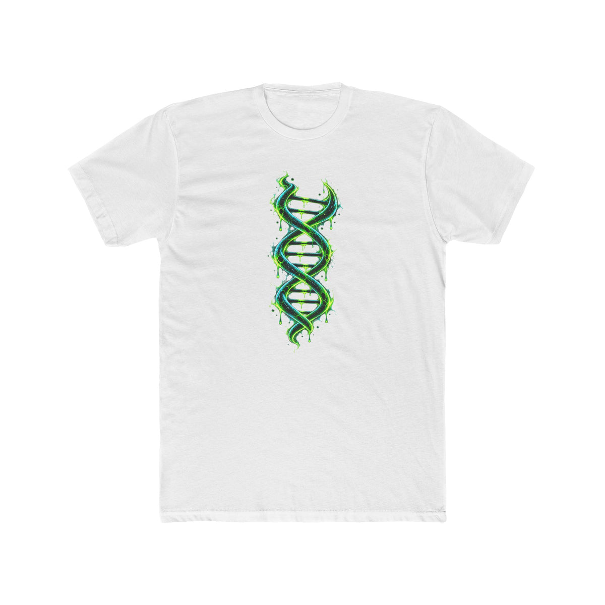 Men's Cotton Crew Tee - Science collection - Glowing DNA