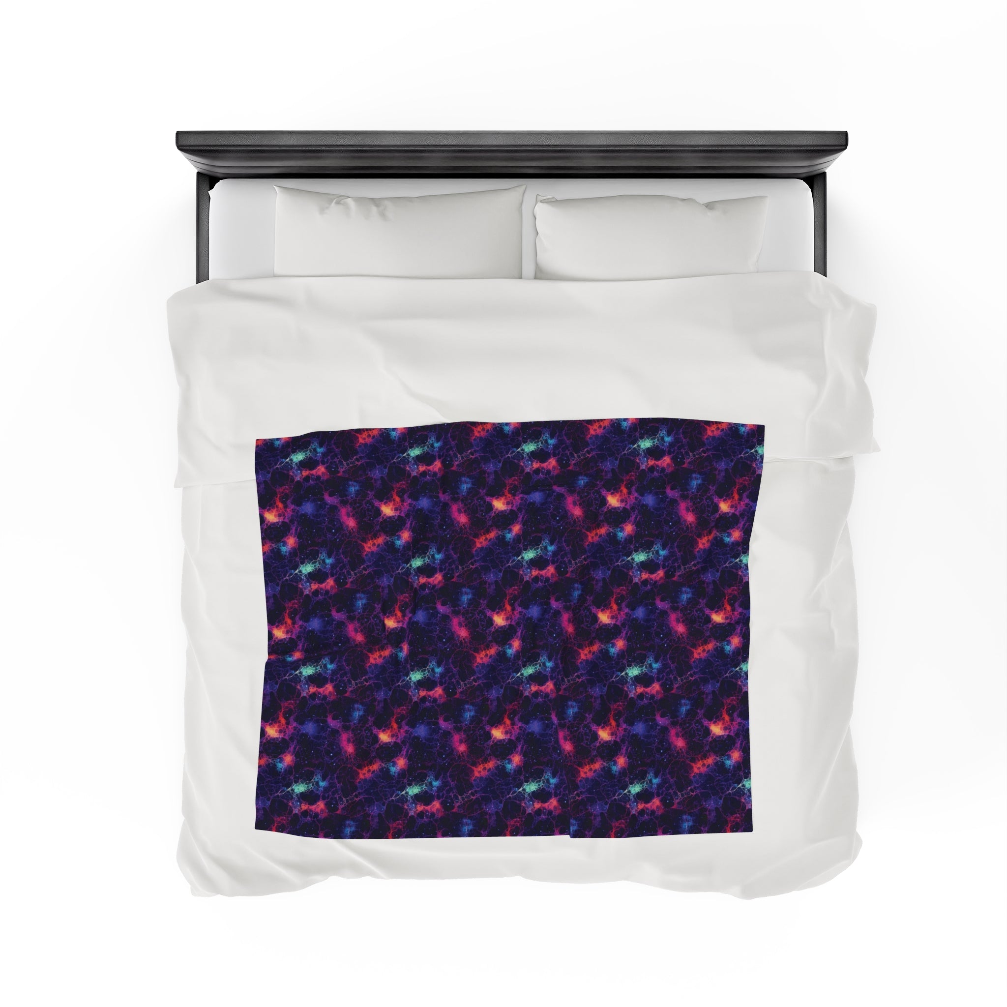 Velveteen Plush Blanket (AOP) - Fantasy Galaxies 08