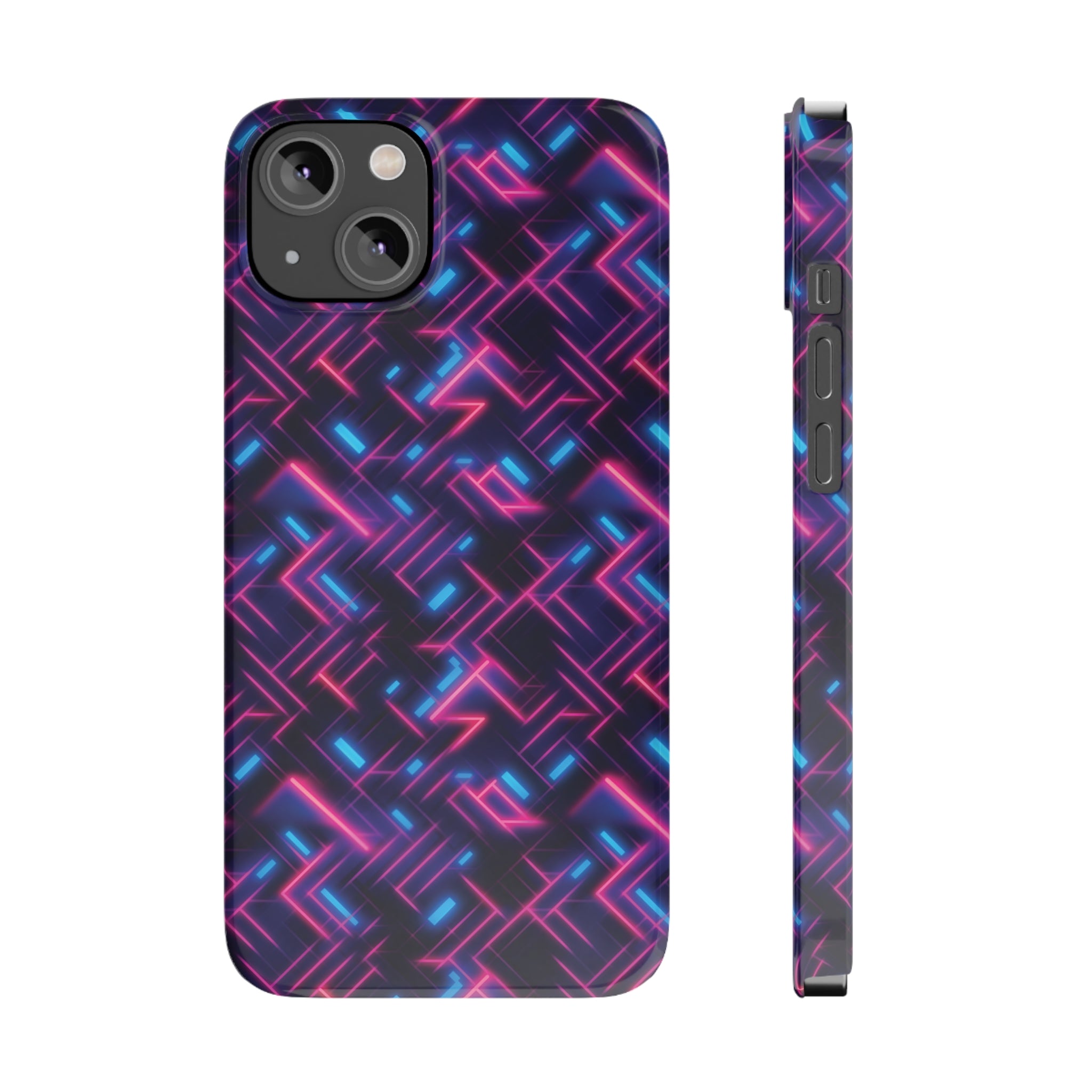 Slim Phone Cases (AOP) - Seamless Synthwave Designs 02
