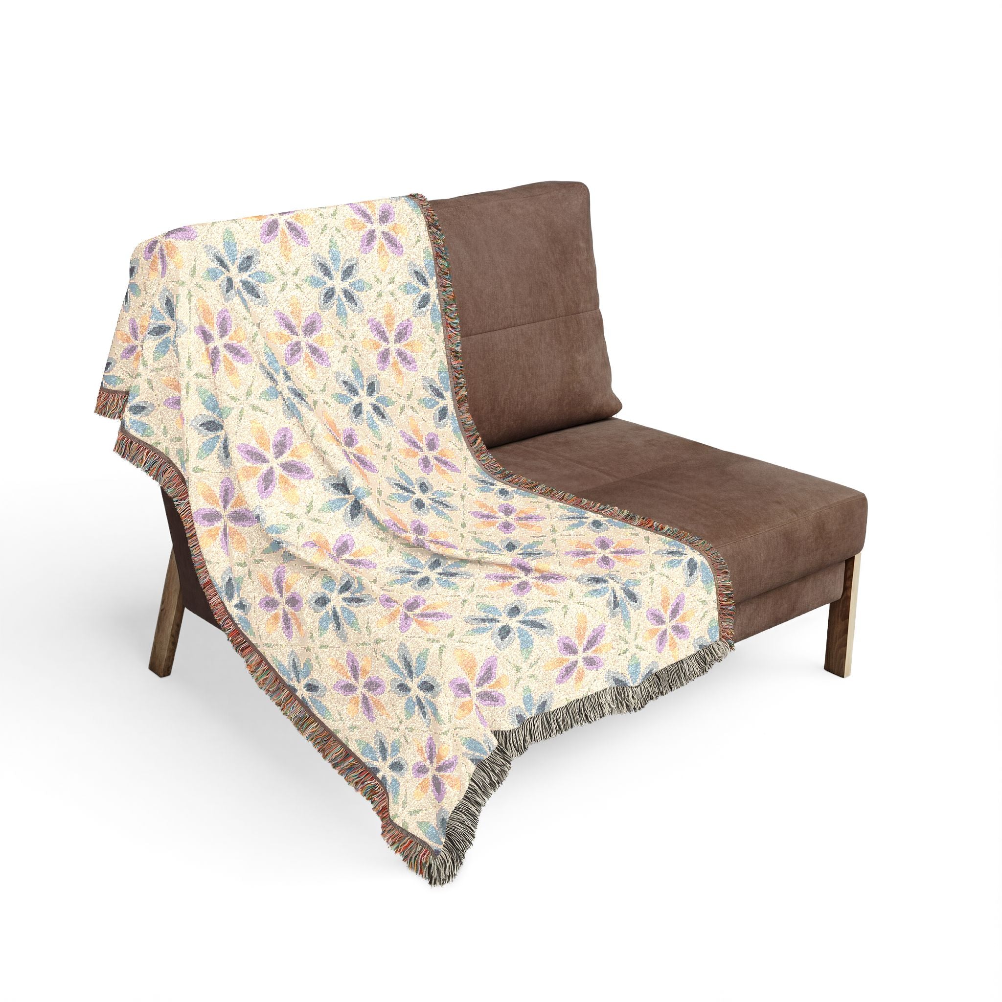 Woven Throw Blanket — Reversible Cozy Check Pattern for Living Room & Cabin - Design 10