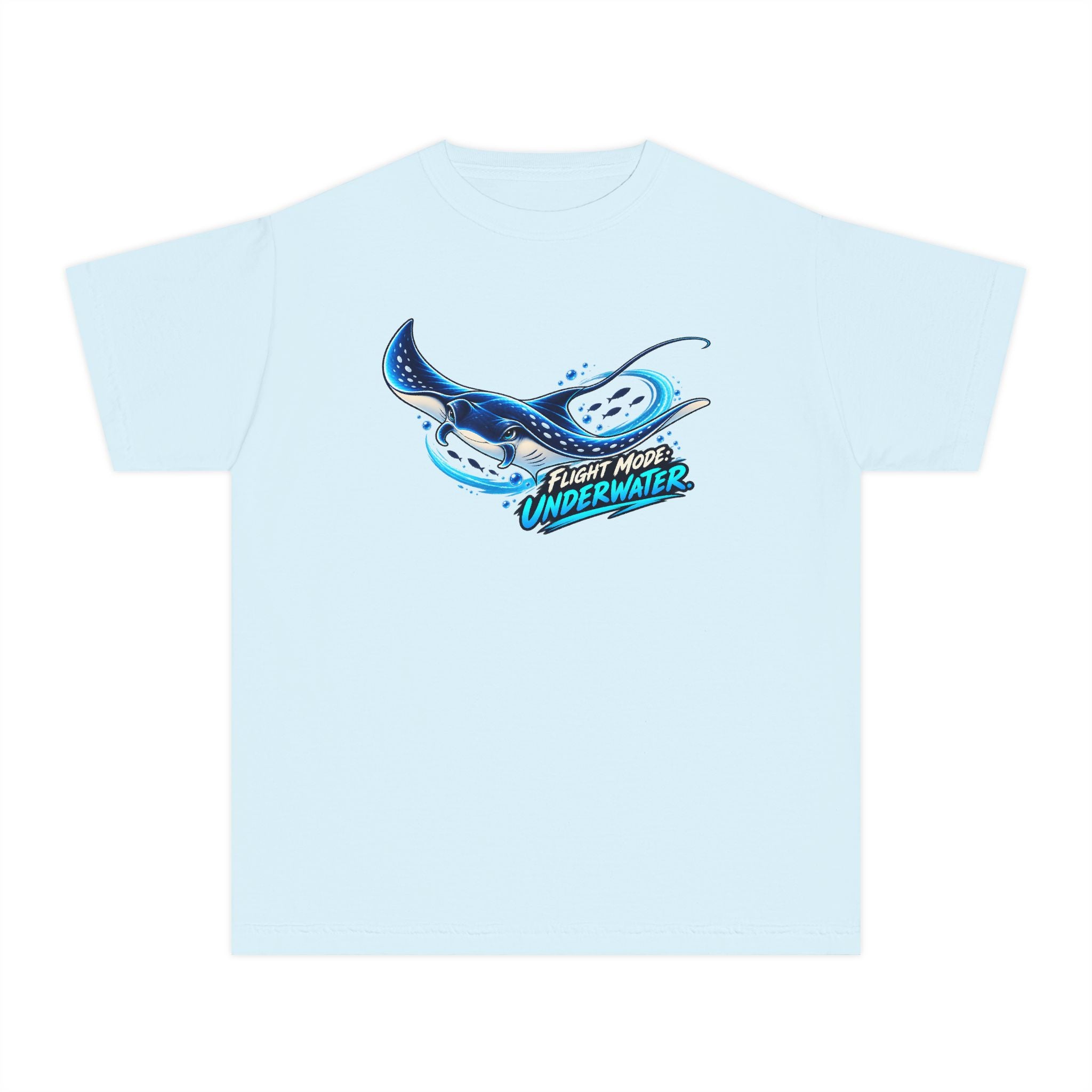 Youth Midweight Cotton Tee - Manta Ray