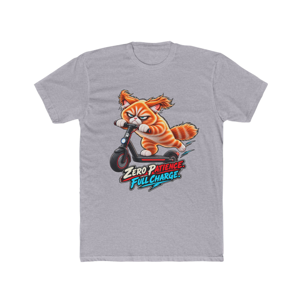 Zero Patience, Full Charge - Mildly Feral - Men's Cotton Crew Tee