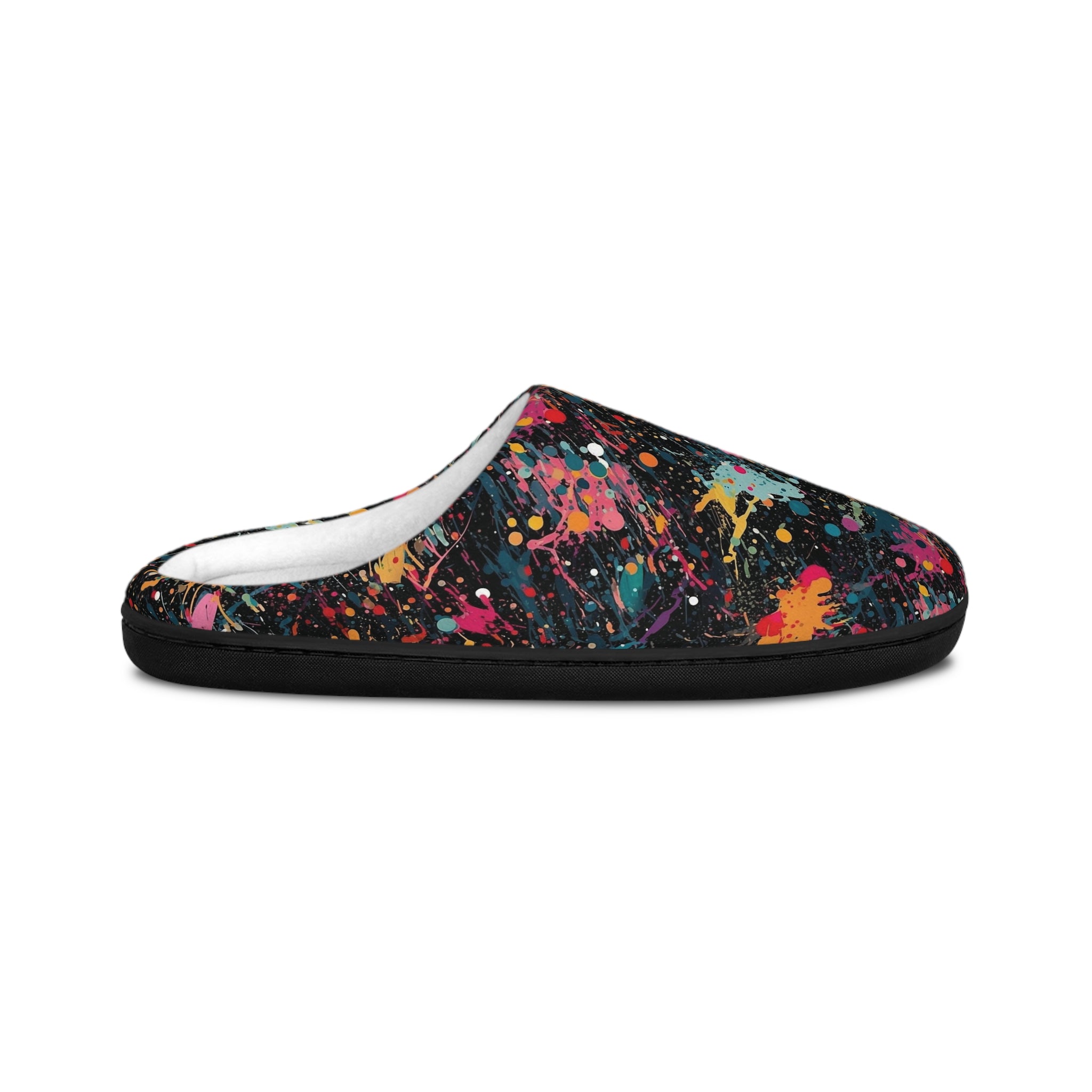 Men's Indoor Slippers (AOP) - Seamless Color Splatter Design 03