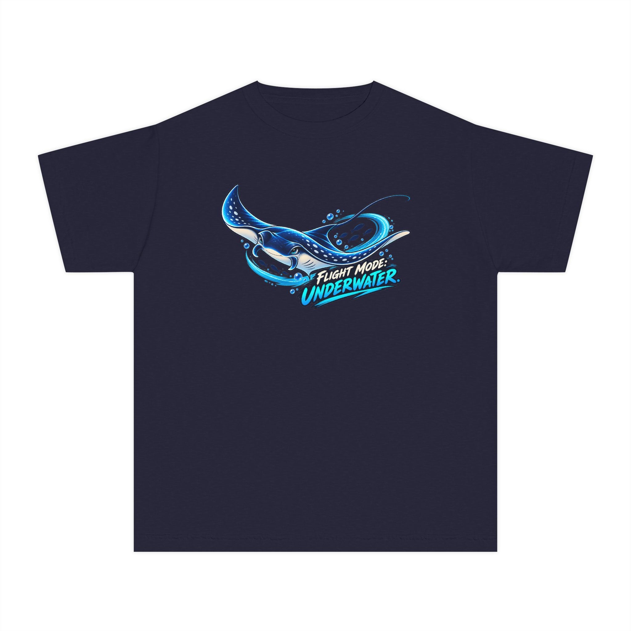 Youth Midweight Cotton Tee - Manta Ray
